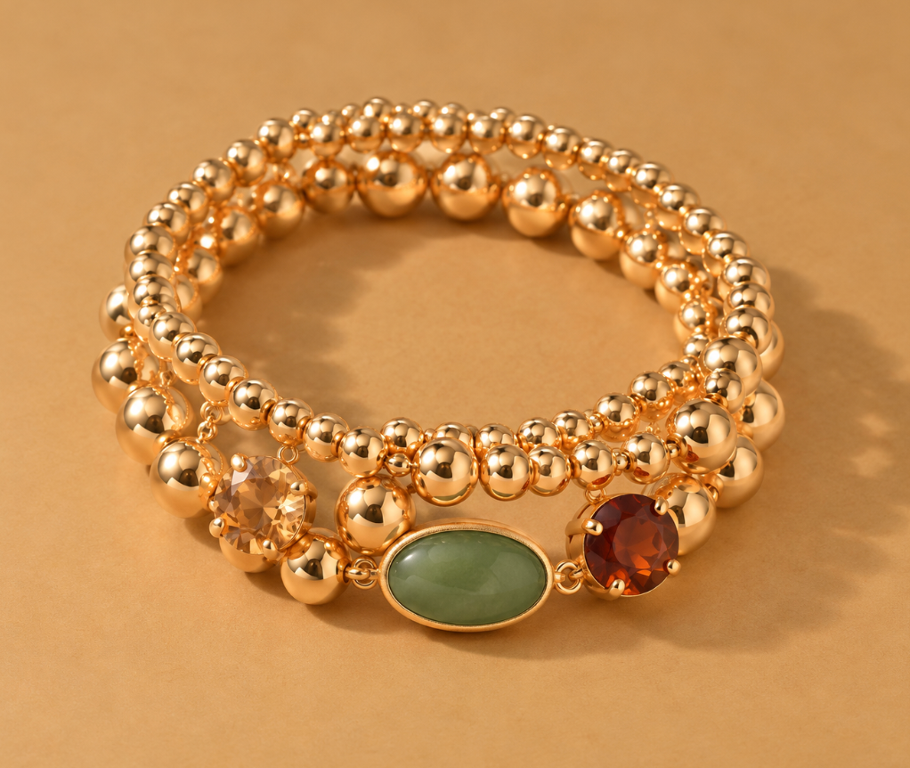 Marlee Multi Strand Stretch Bracelet Set-Mint