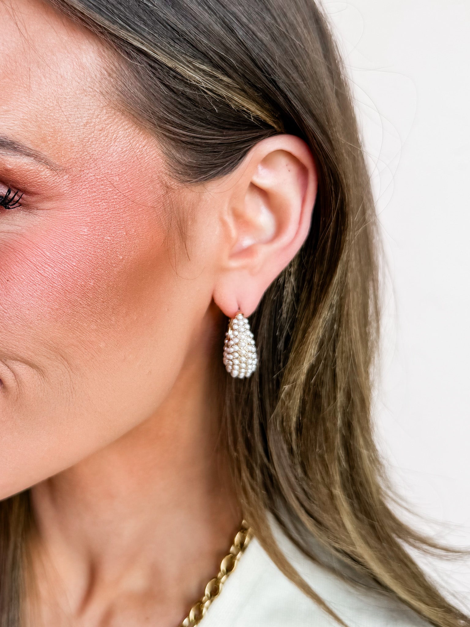 Marlene Pearl Crescent Earrings