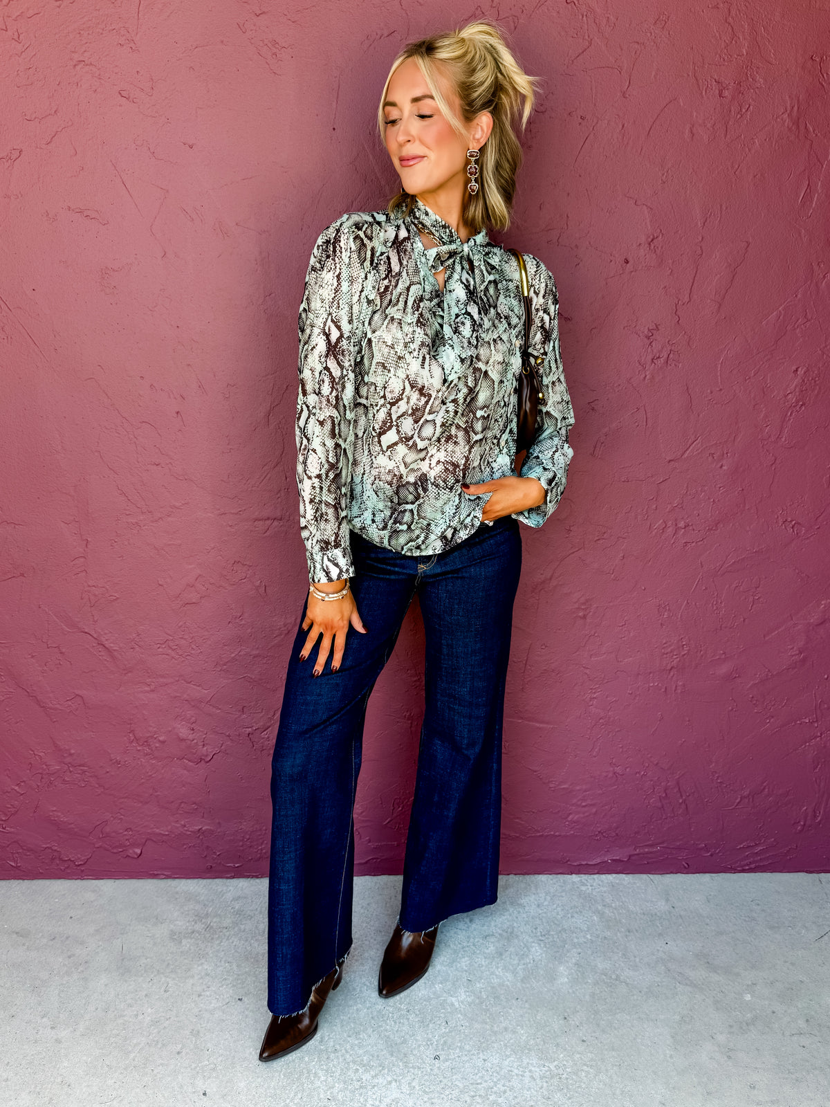 Meadow Snakeskin Print Top