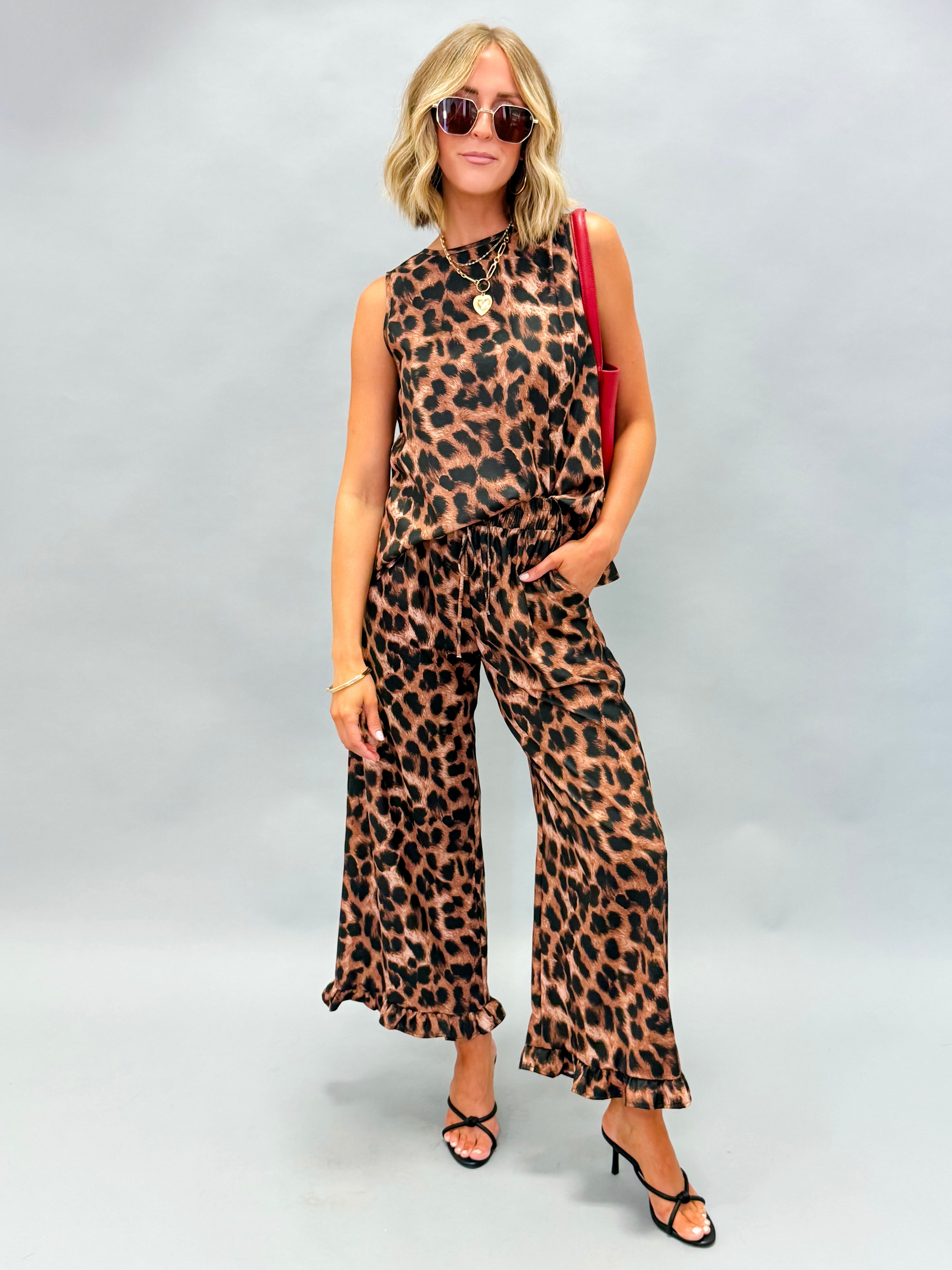 Miley Leopard Wide Leg Set