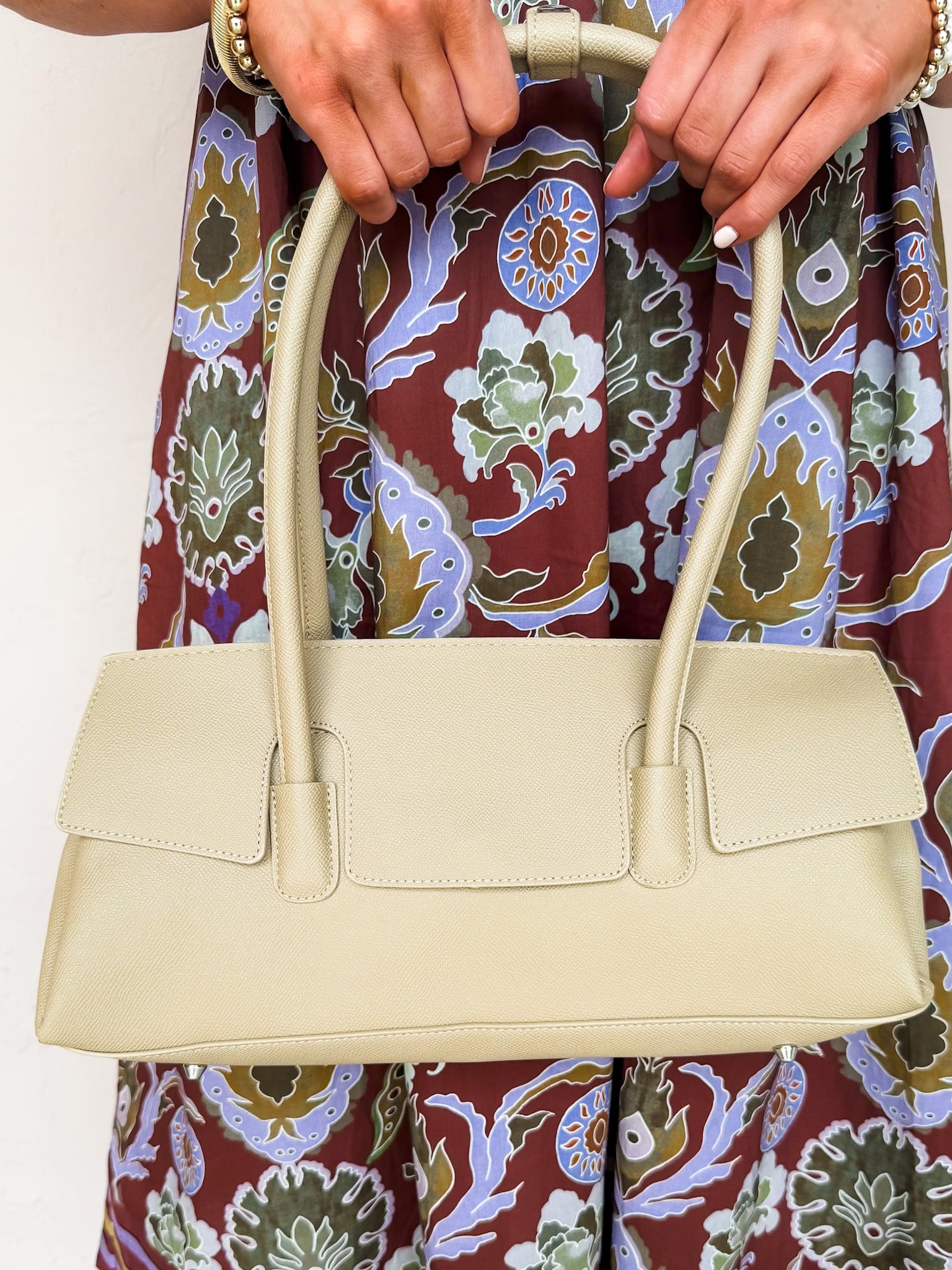 Minimalist Faux Leather Top Handle Bag