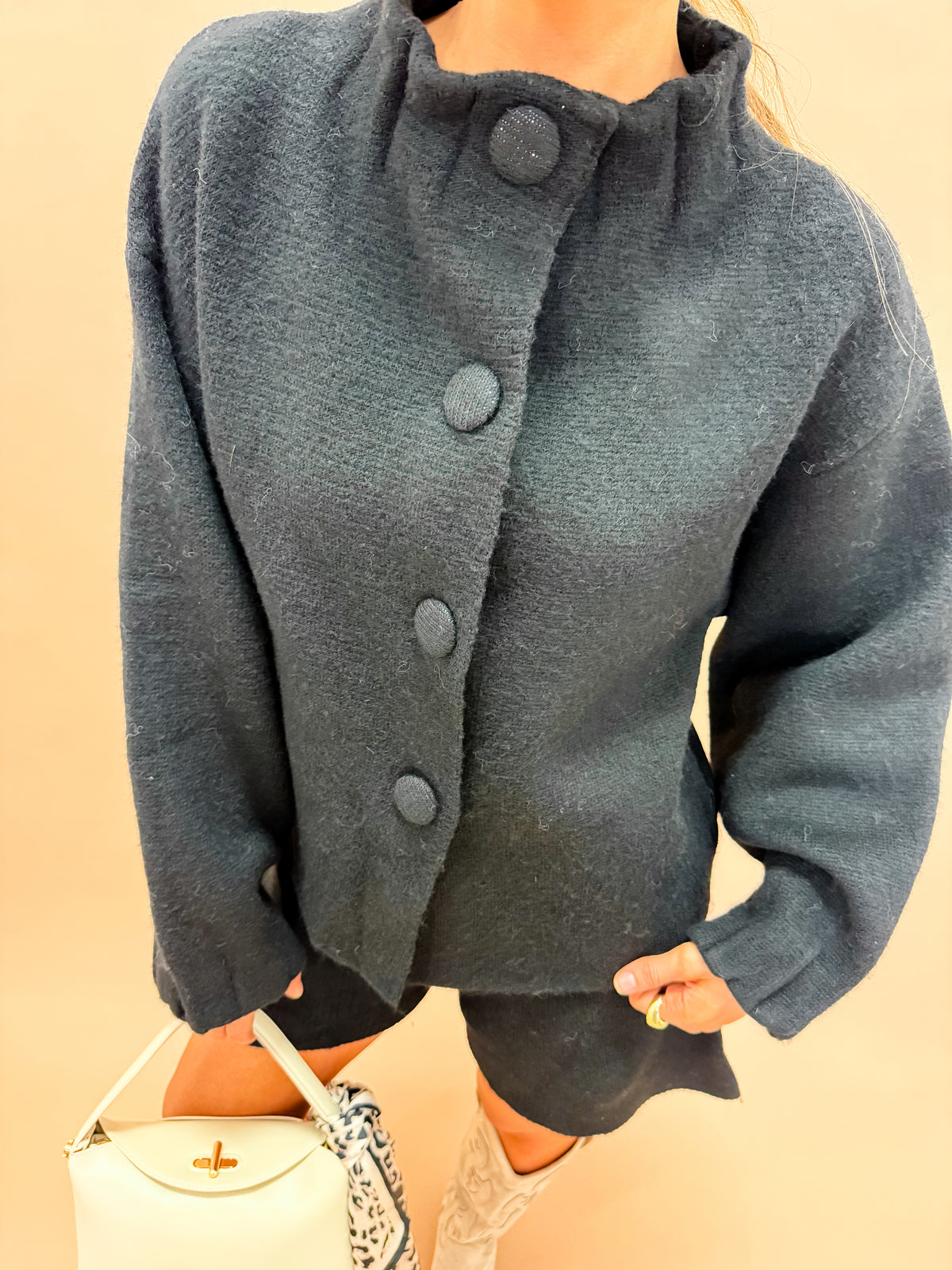 Monroe High Neck Sweater Jacket