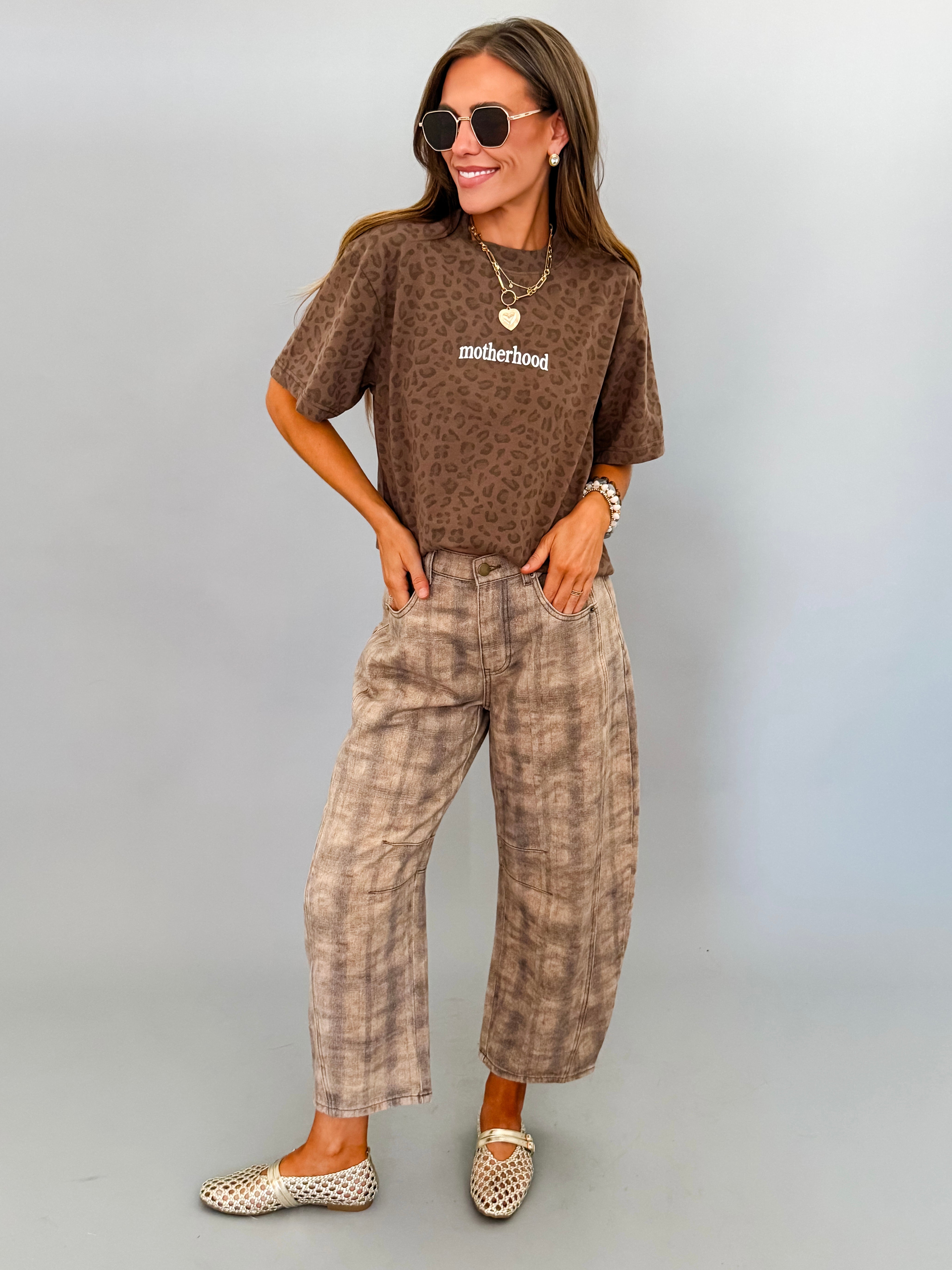 Motherhood Leopard Graphic Tee
