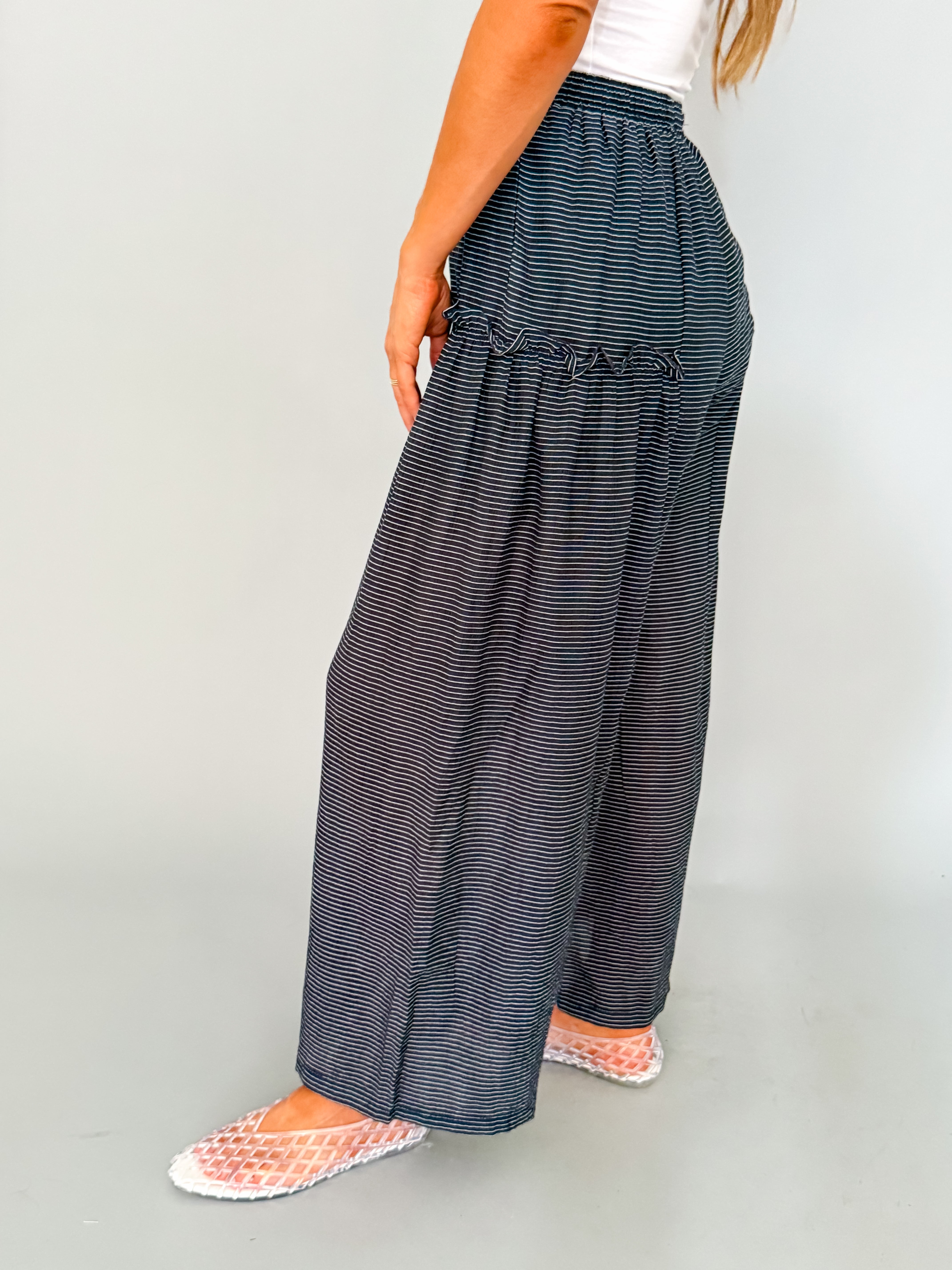 Naomi Striped Woven Wide Leg Pant