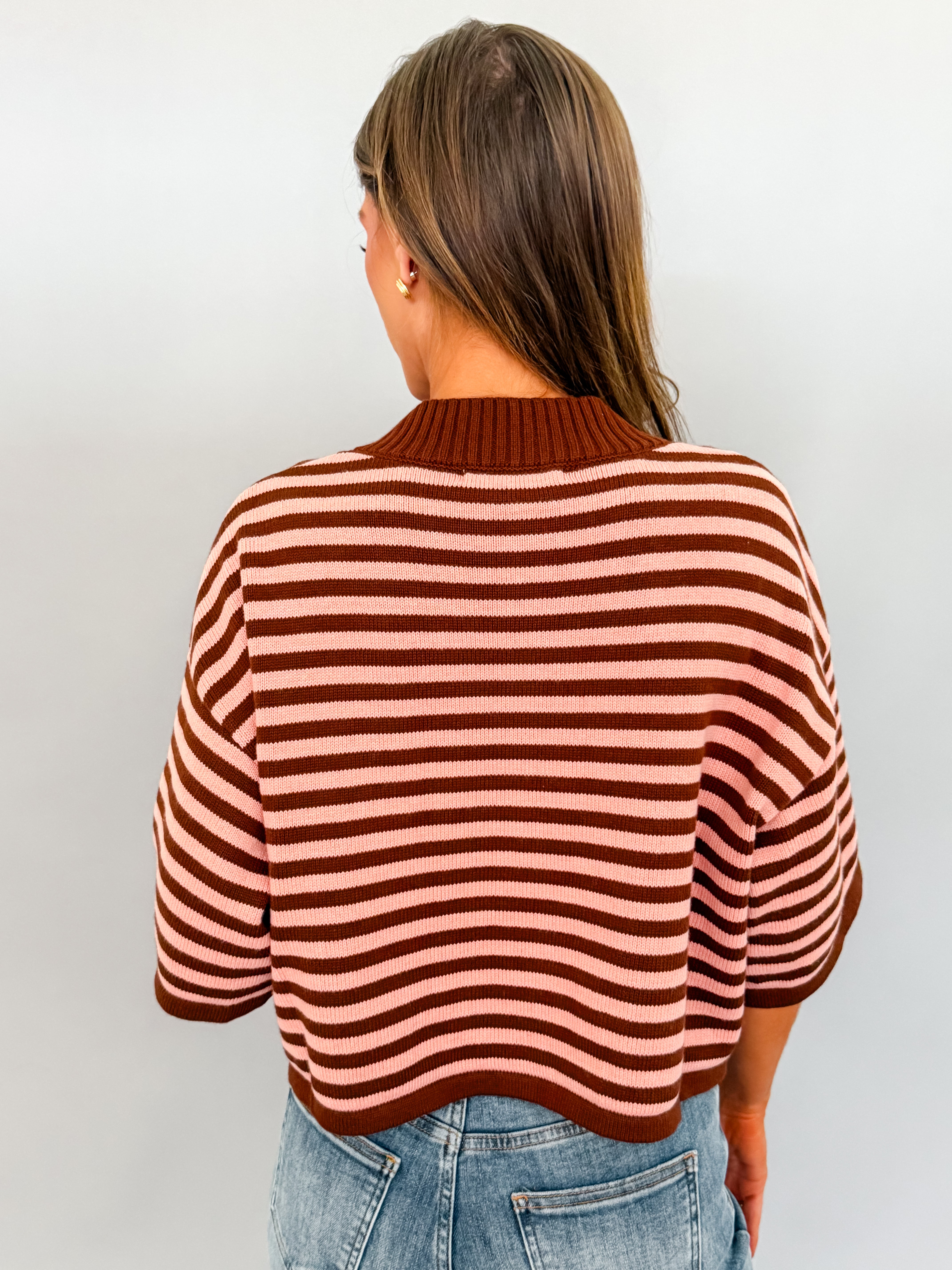 Natalia Stripe Button Front Sweater