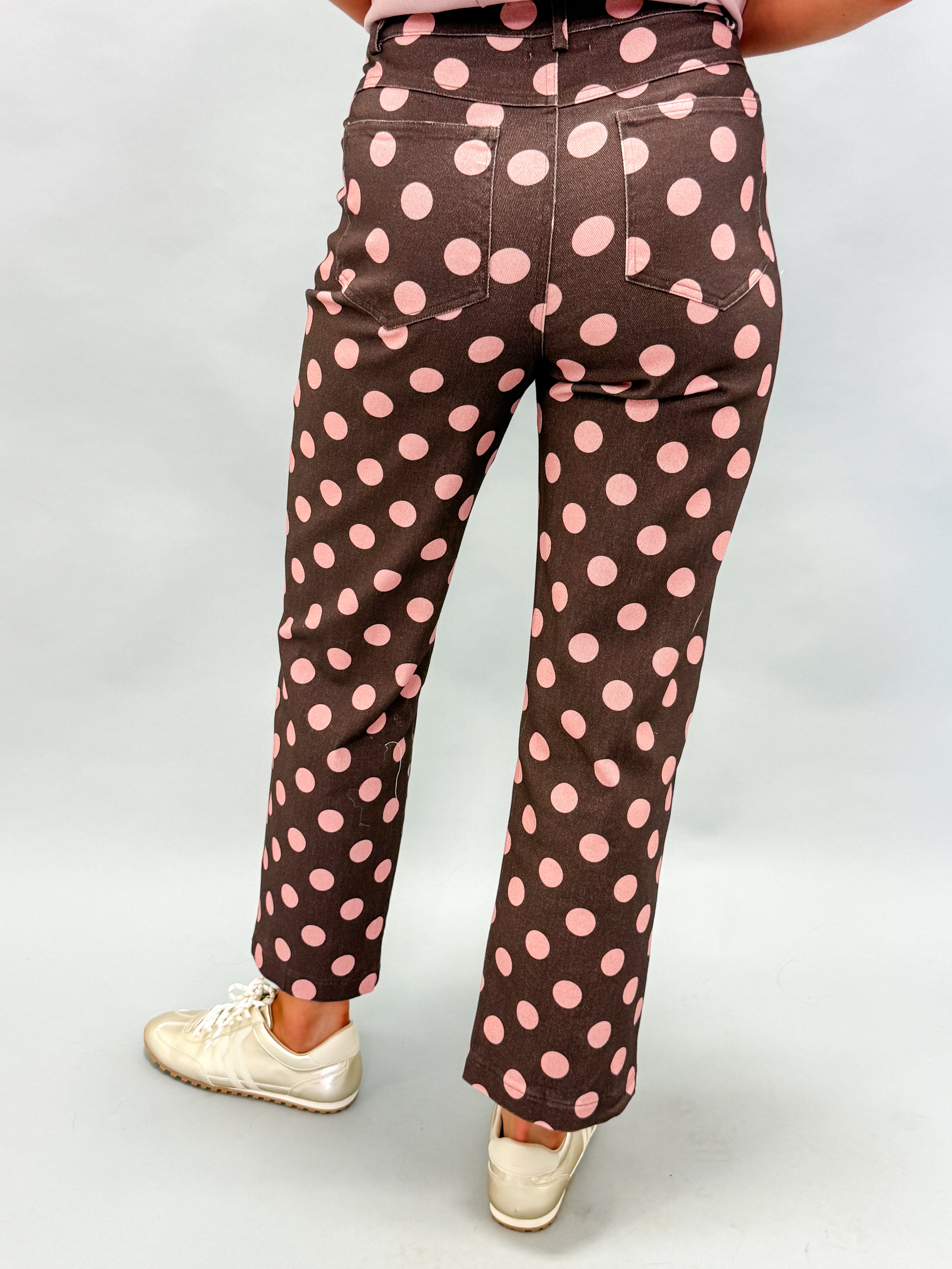 Nixie Polka Dot Wide Leg Jeans