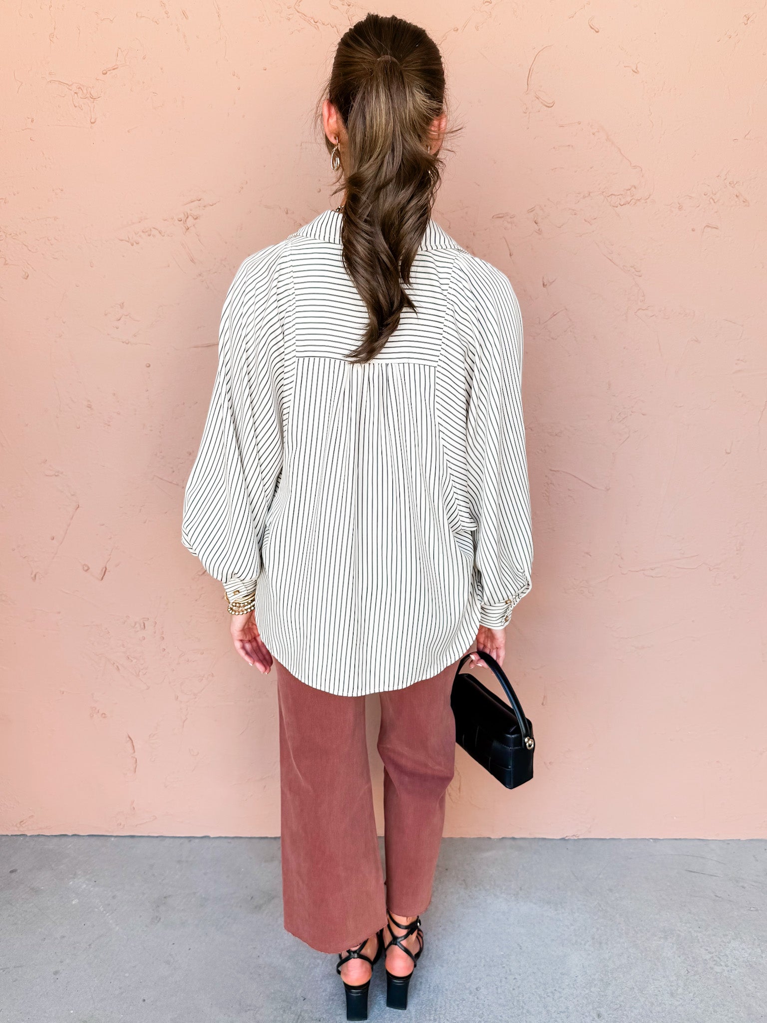 No Matter The Day Striped Button Front Top