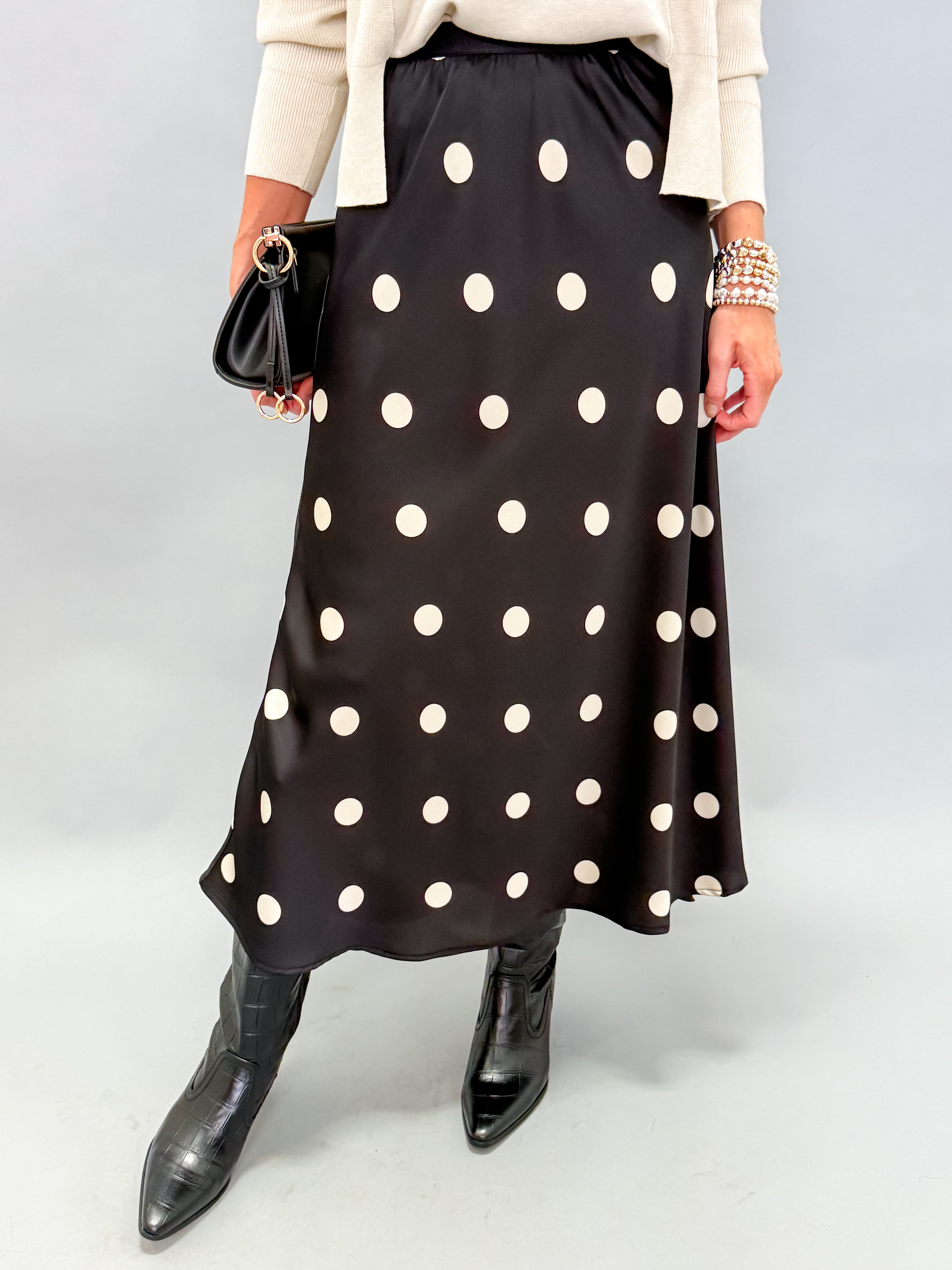 Noelle Polka Dot Midi Skirt