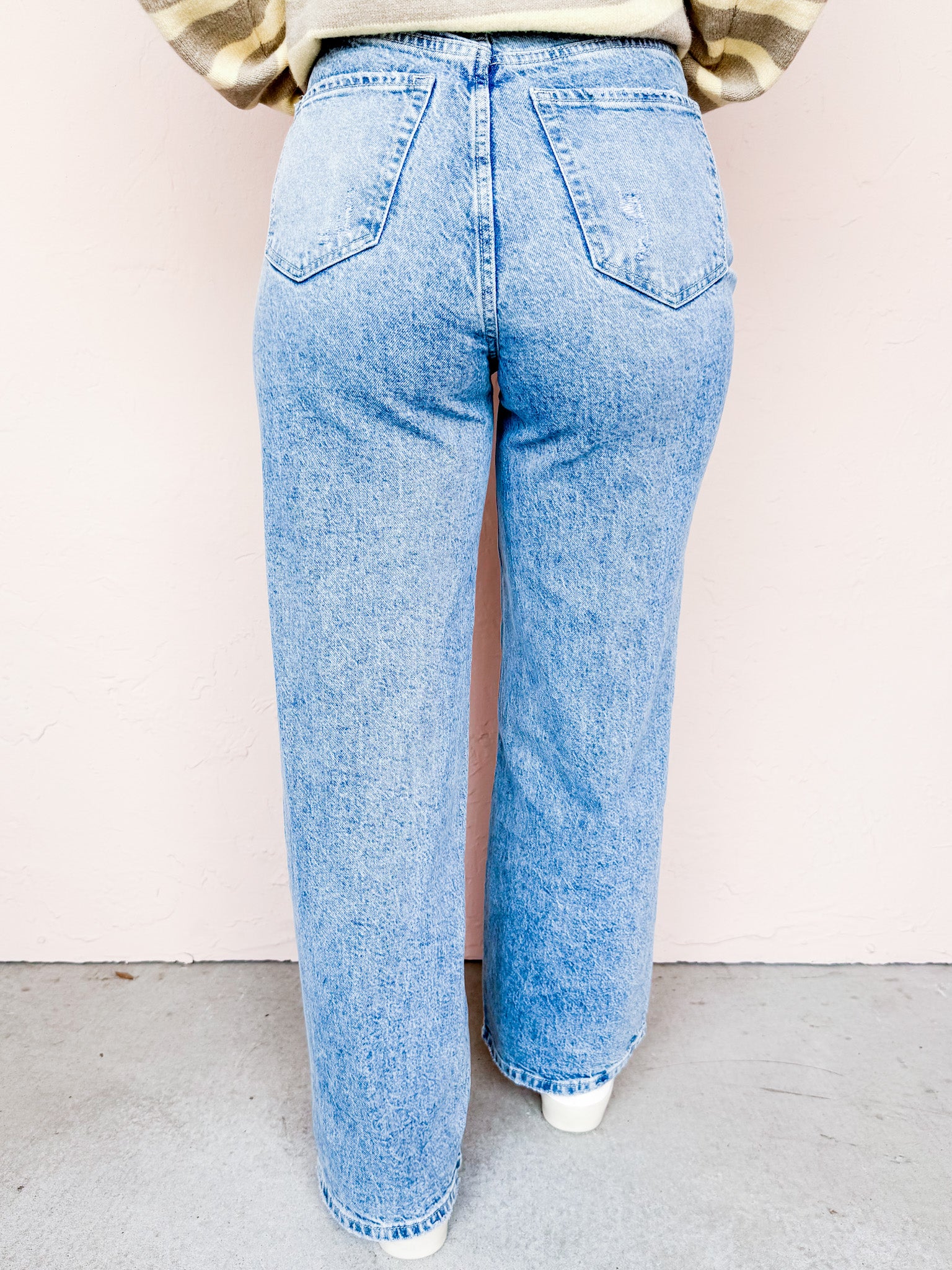 Orlando Wide Leg Jeans-Light Blue