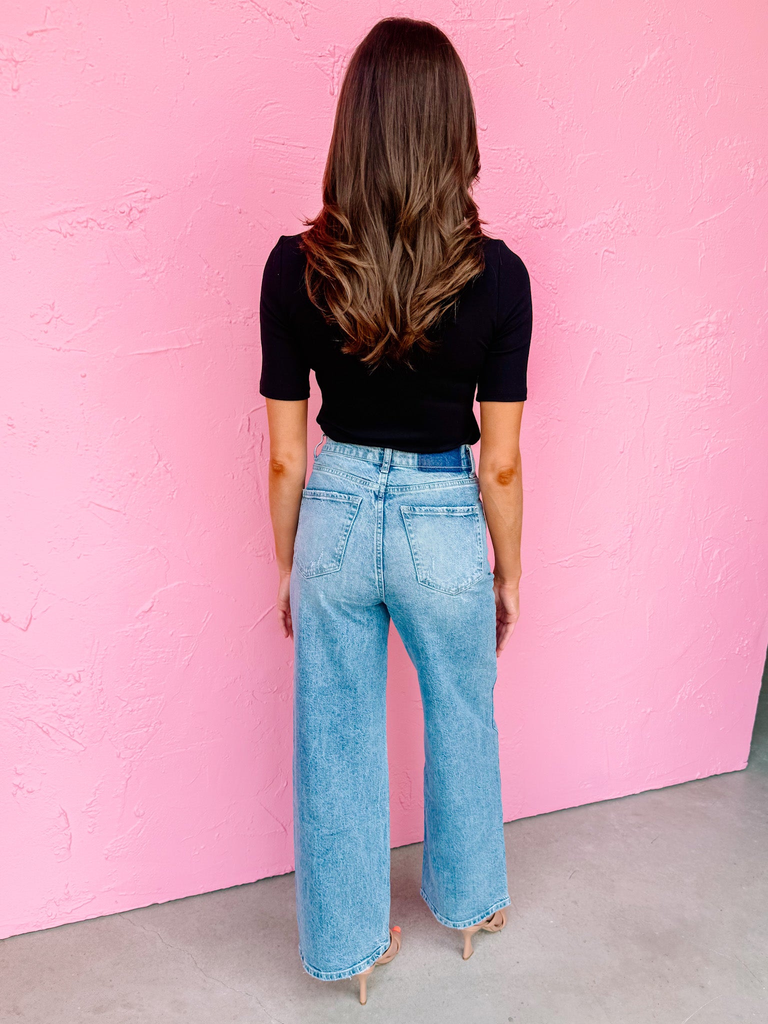 Orlando Wide Leg Jeans-Light Blue