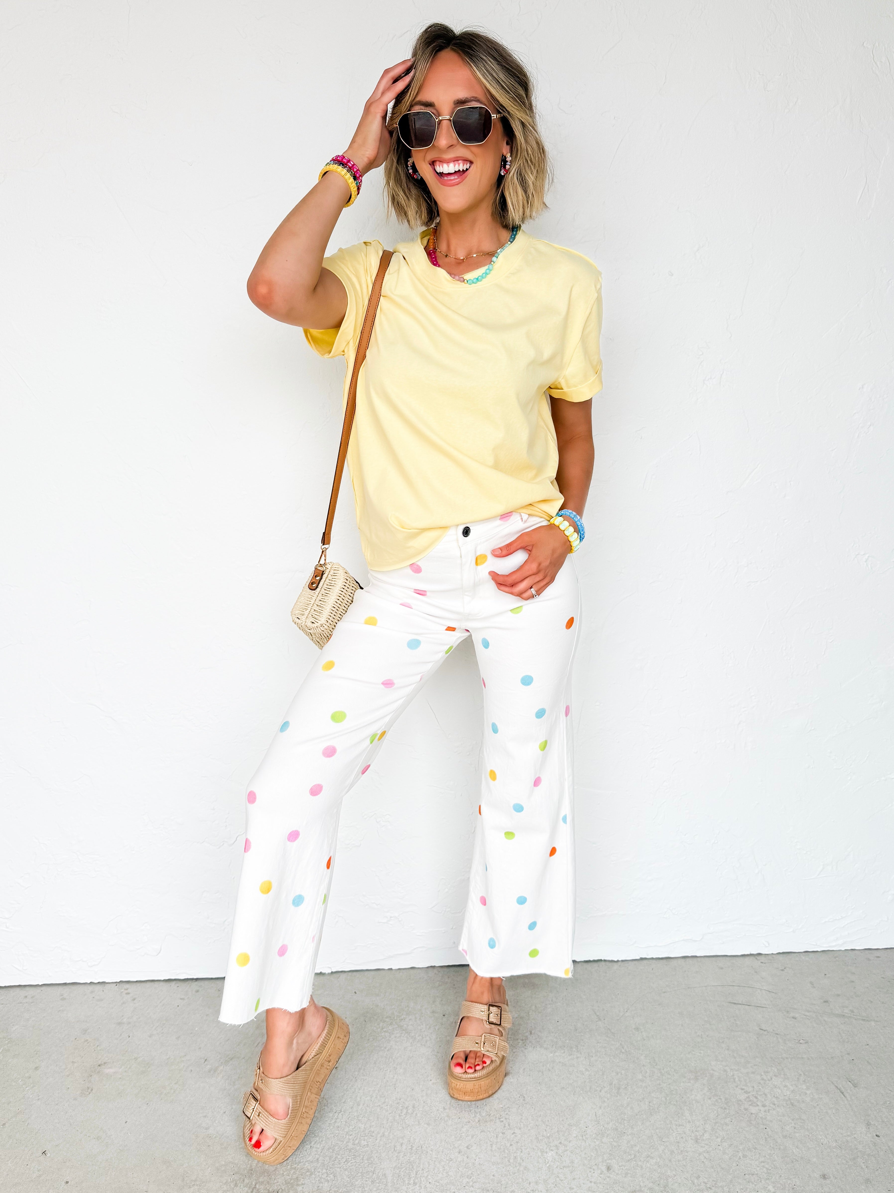Paislee Short Sleeve Top-Yellow