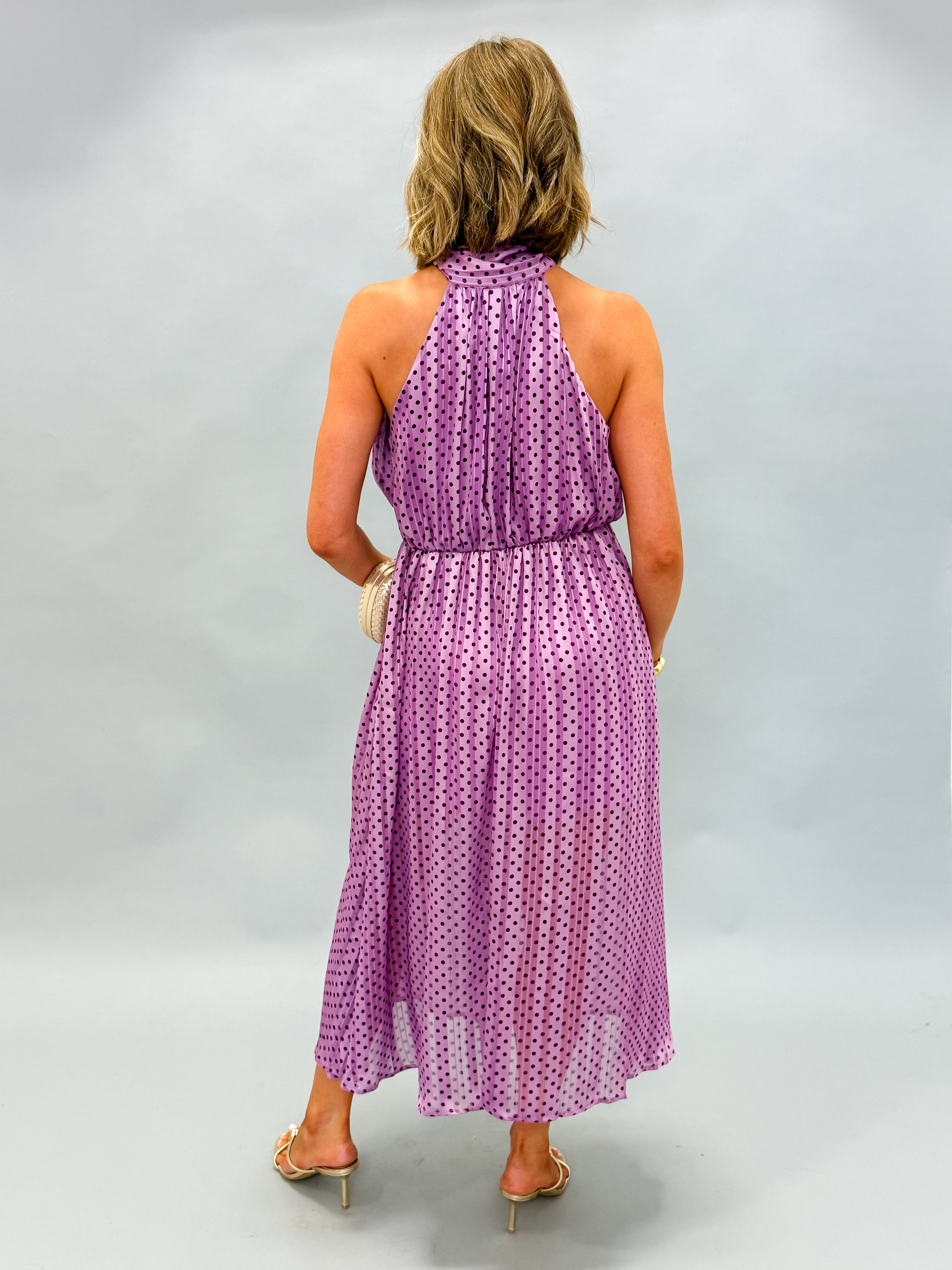 Penelope Polka Dot Bow Midi Dress