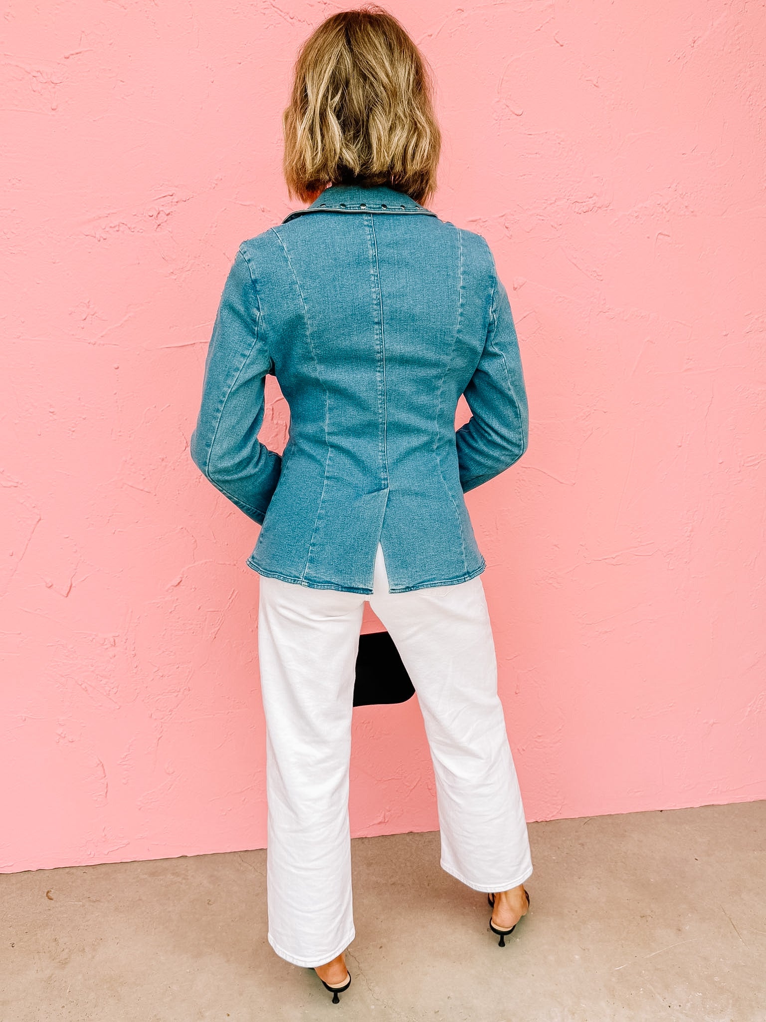 Penelope Studded Denim Blazer