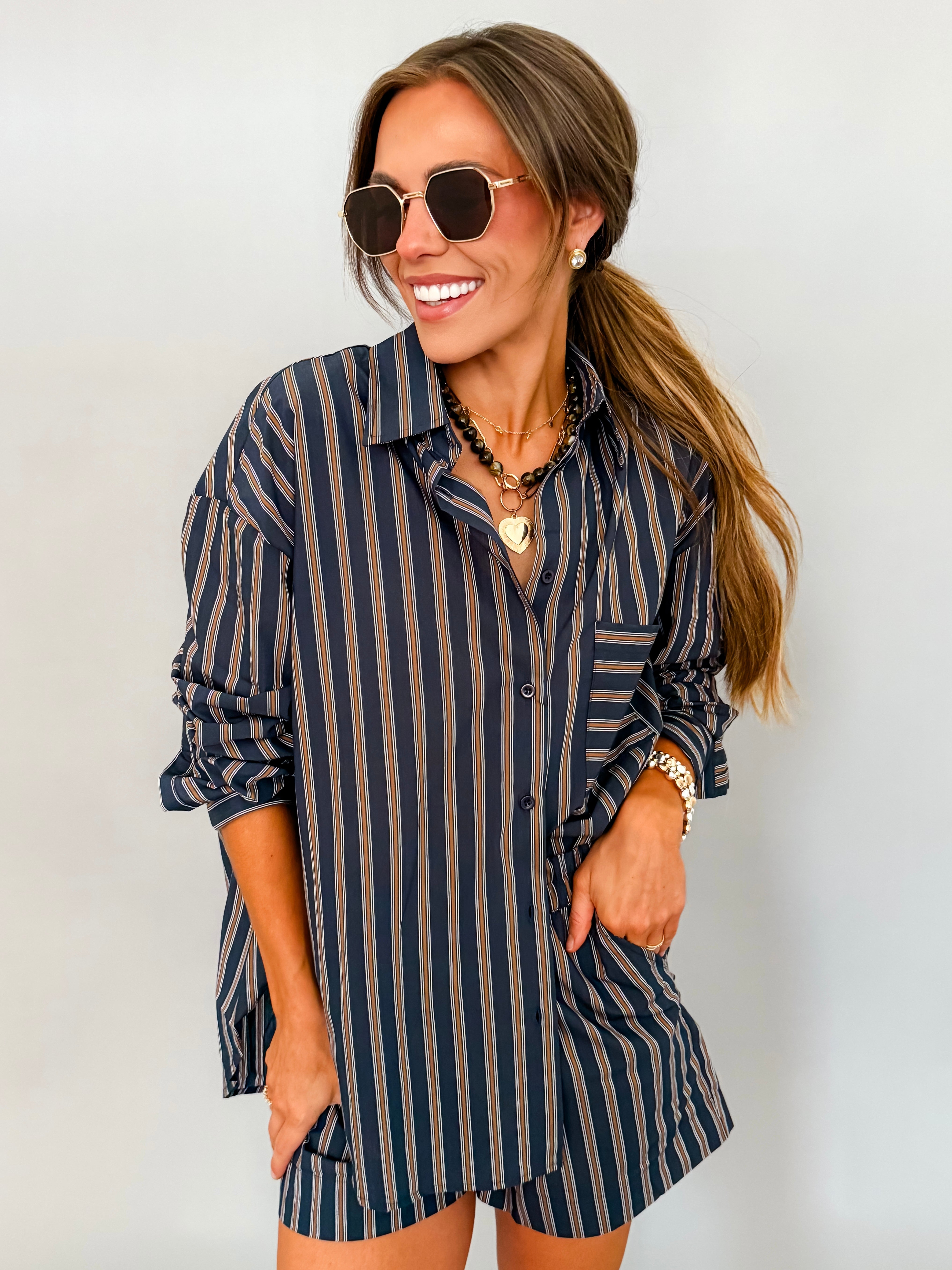 Phoebe Striped Oversized Shirt