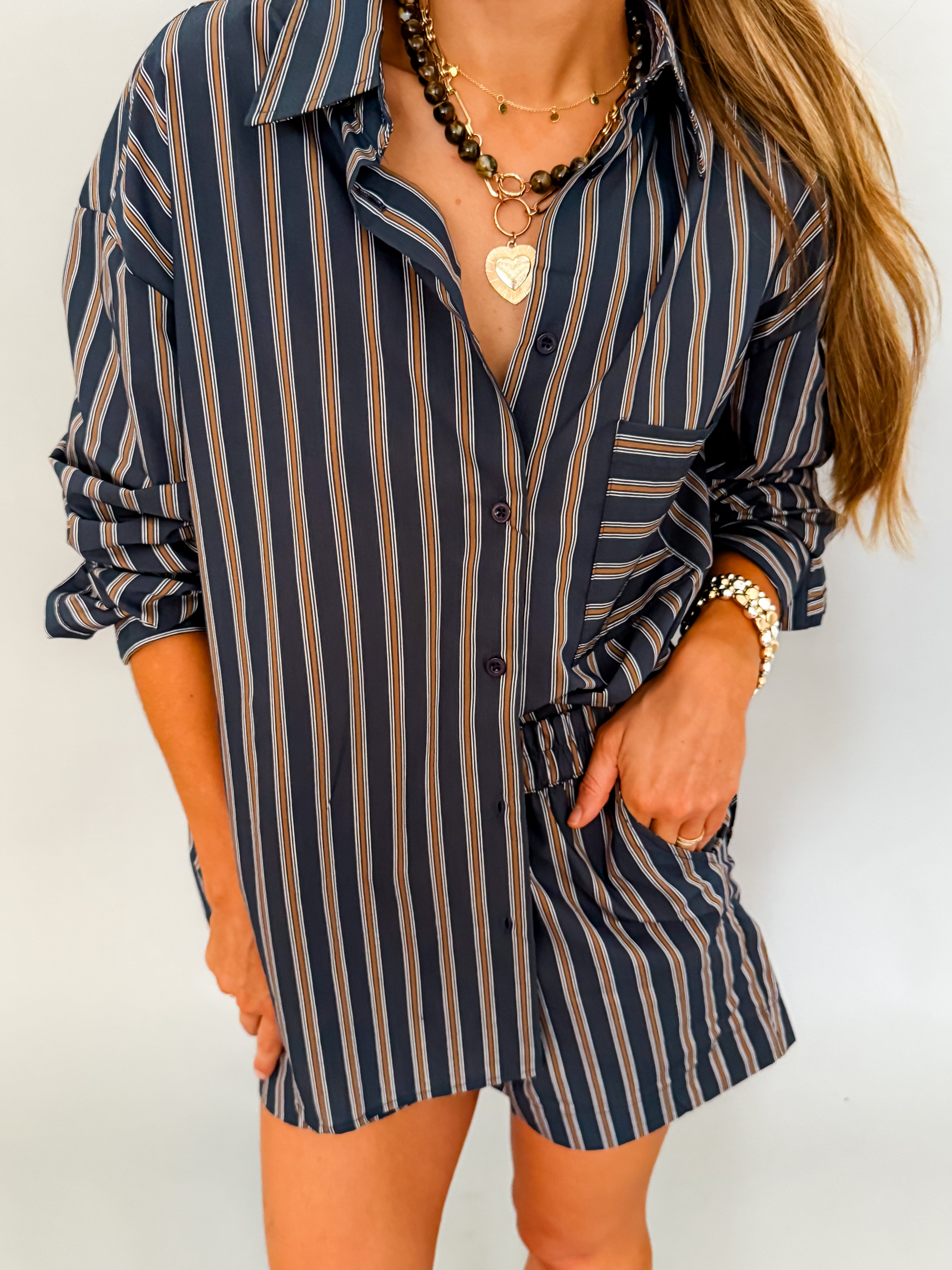 Phoebe Striped Oversized Shirt