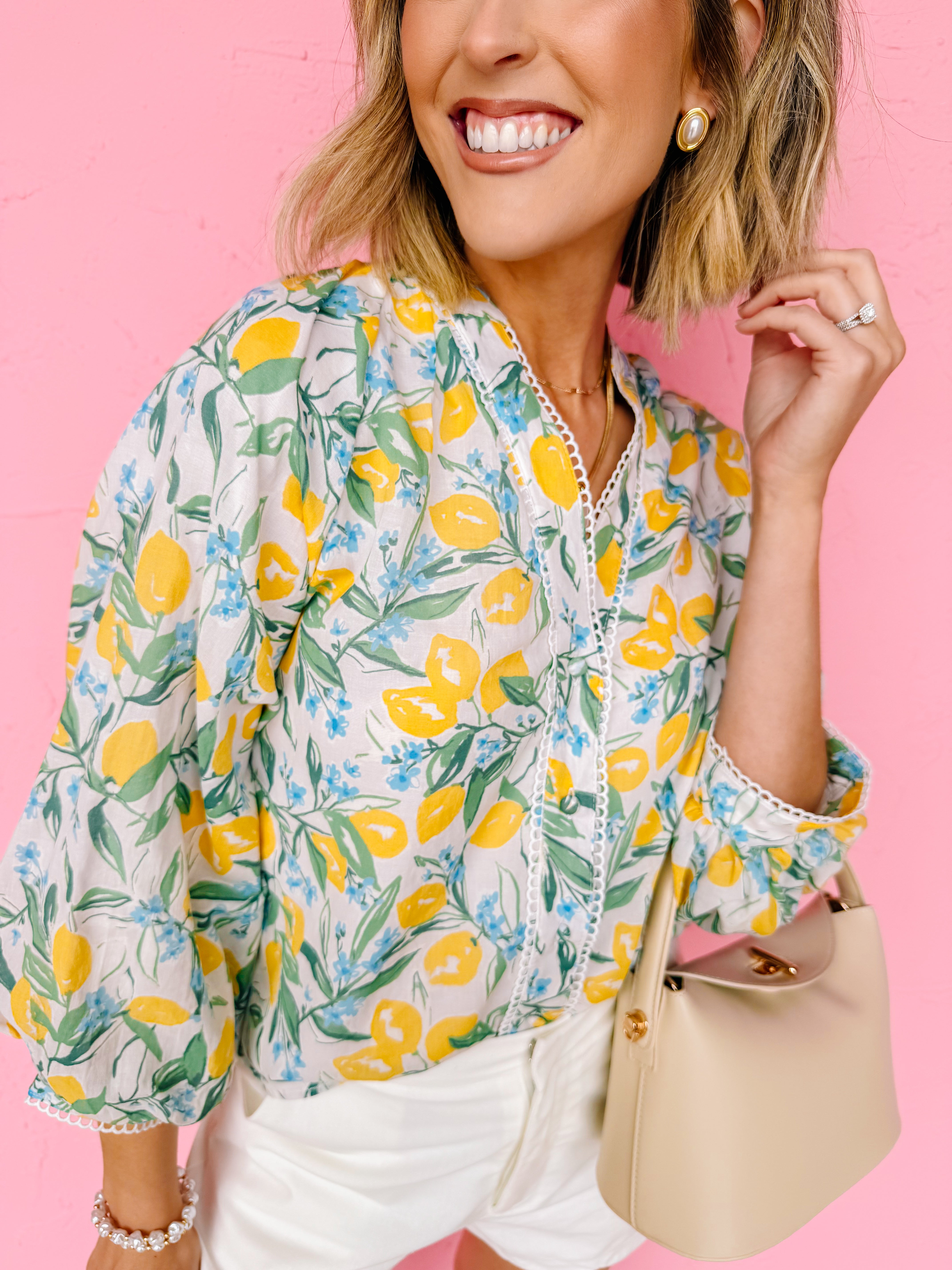 Preston Lace Trimmed Floral Top