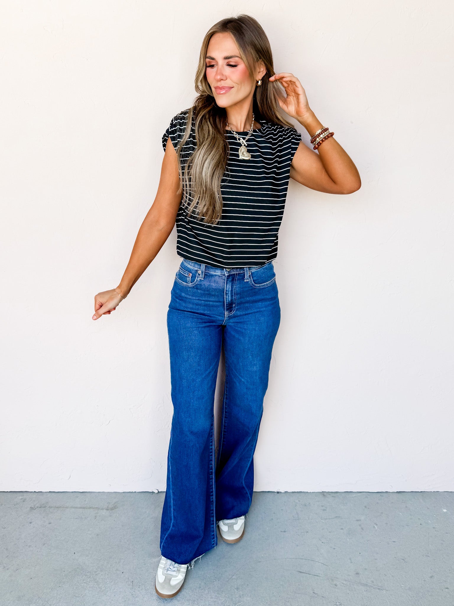 Purely Confident Striped Short Sleeve Top