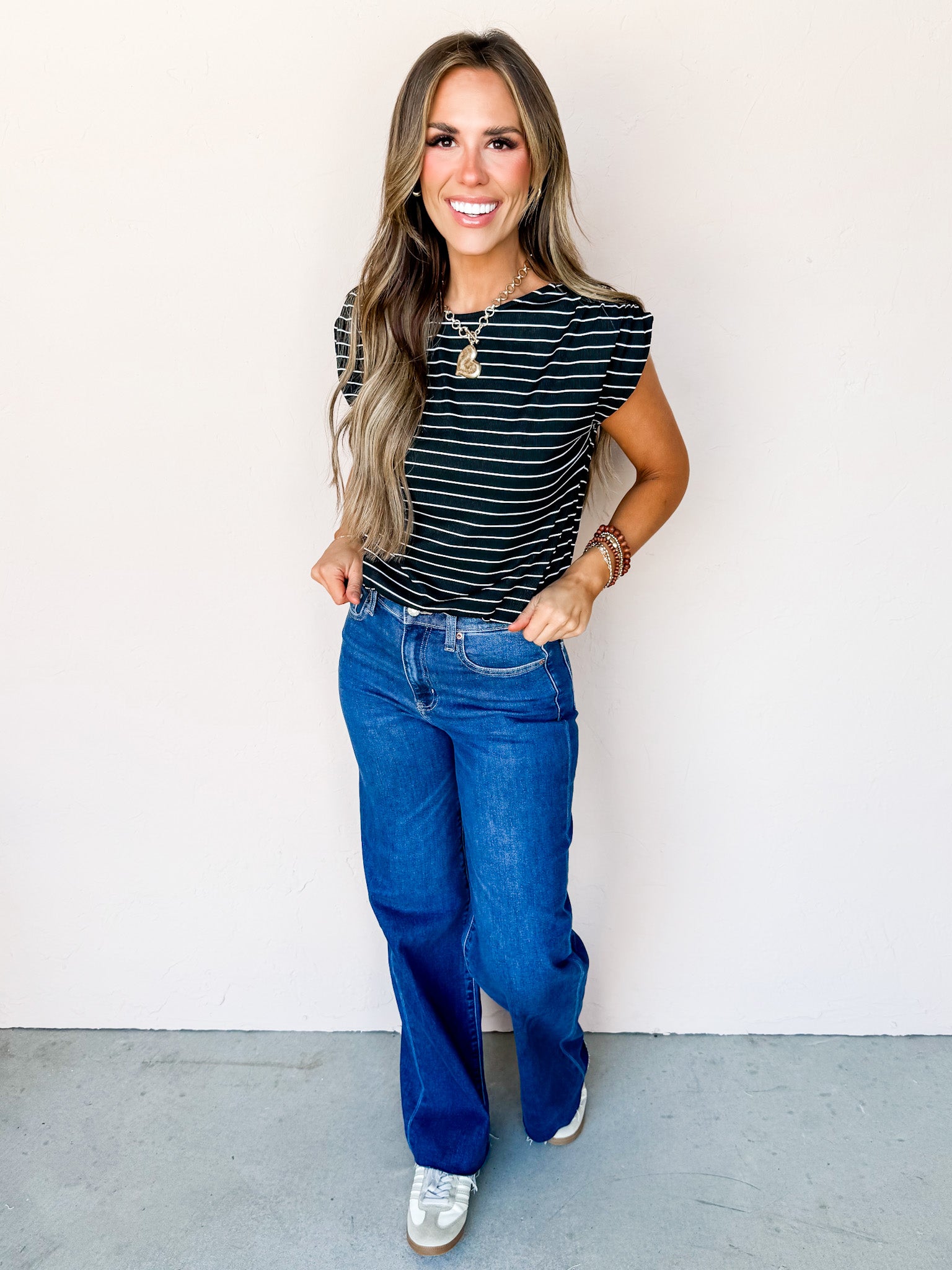 Purely Confident Striped Short Sleeve Top