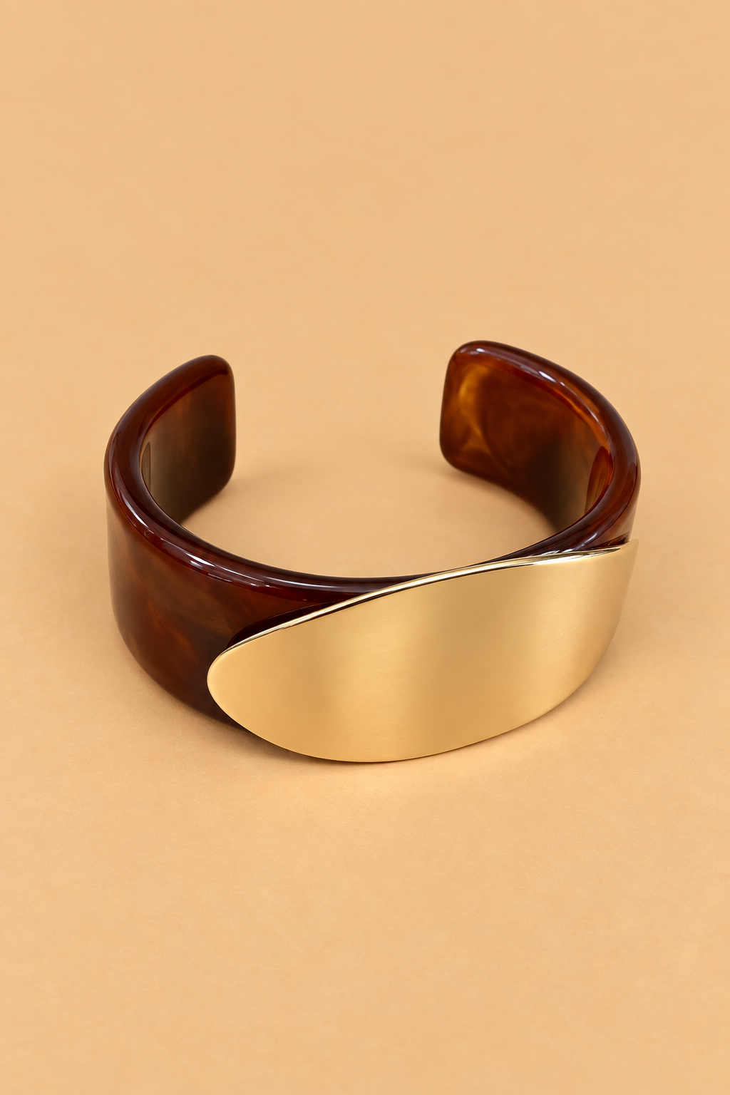 Quinn Resin Gold Accent Open Cuff Bracelet
