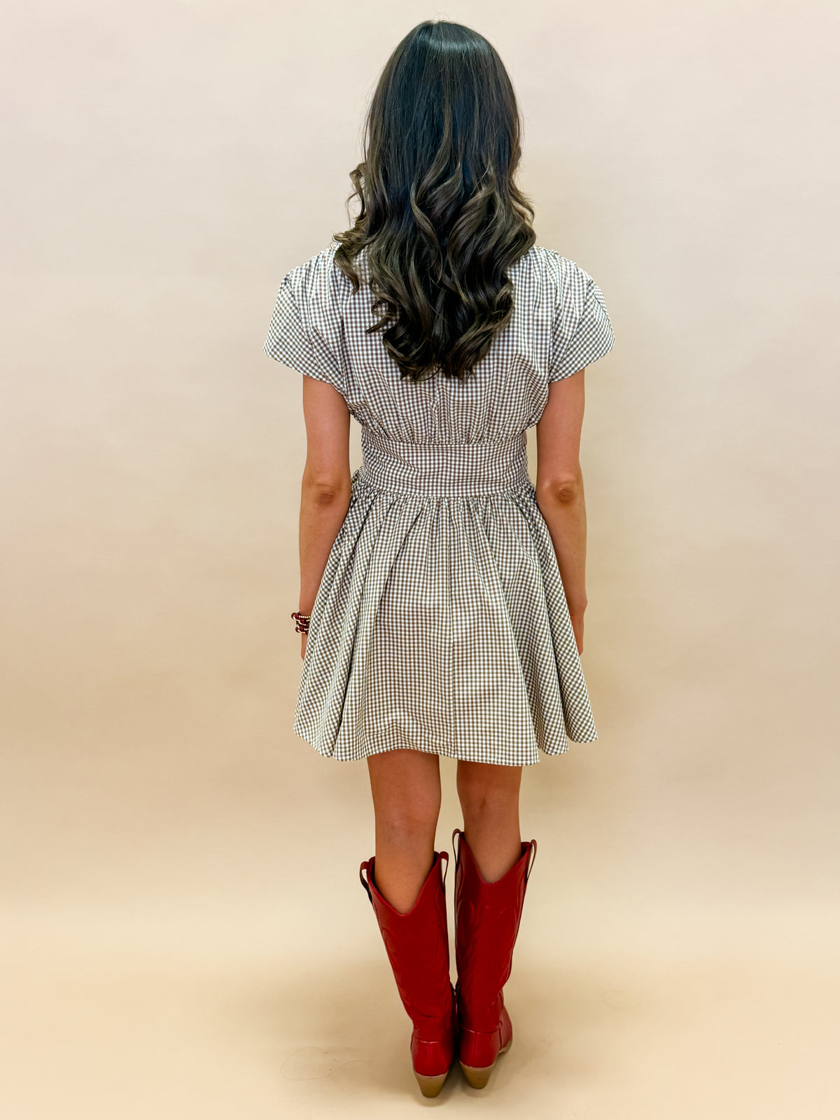 Rachelle Gingham Belted Mini Dress