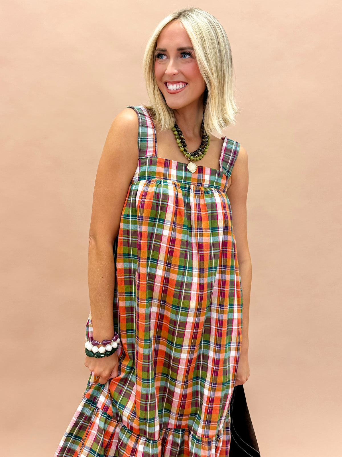 Randi Multi Plaid Midi Dress