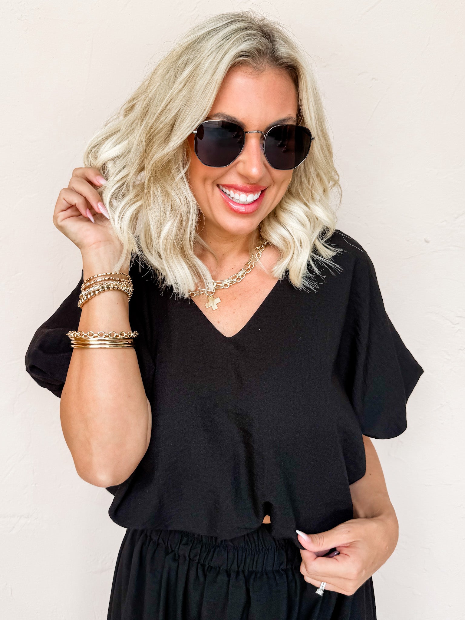 Relatable Fate Bubble Hem Top