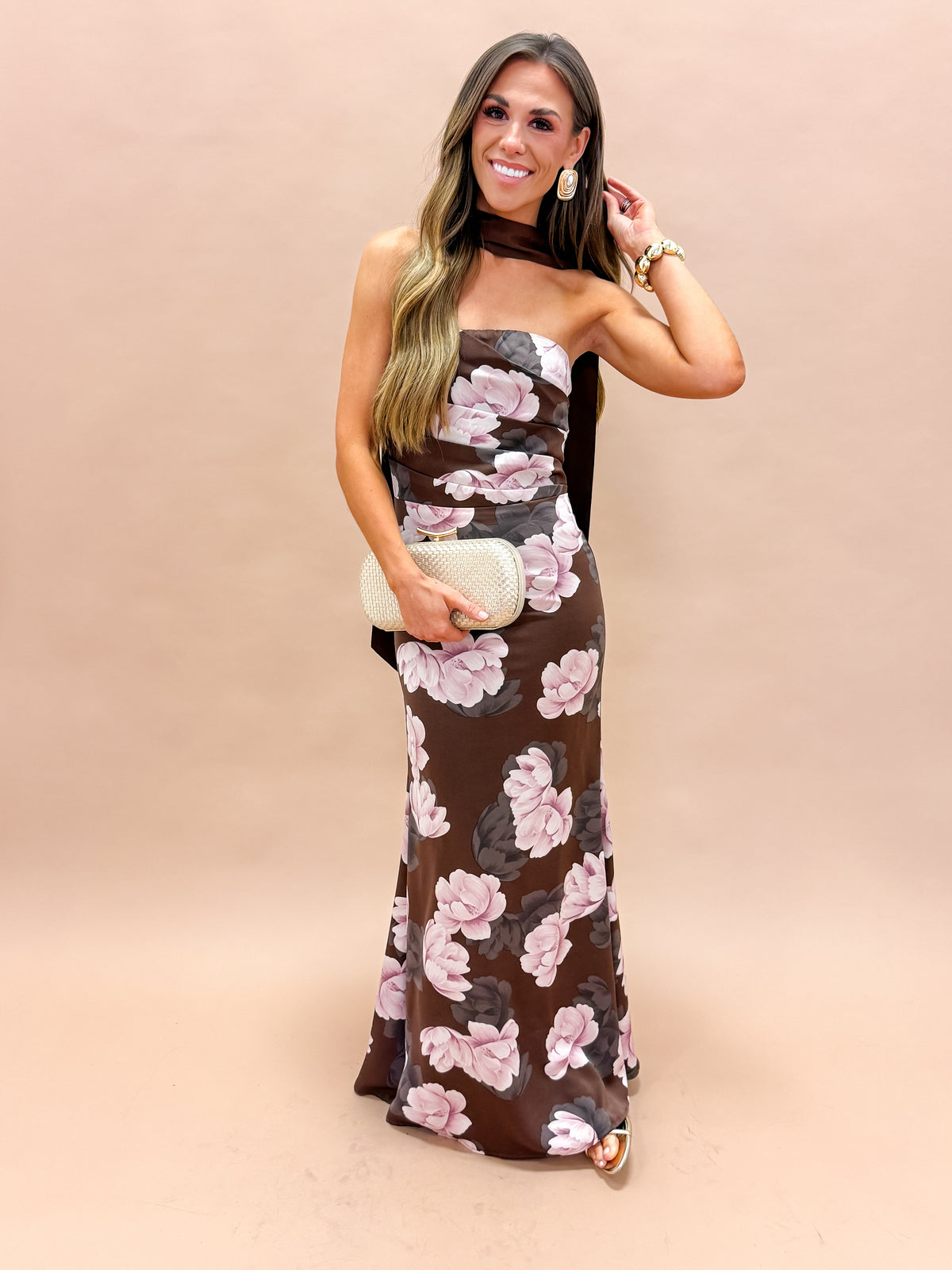 Reya Strapless Floral Maxi Dress