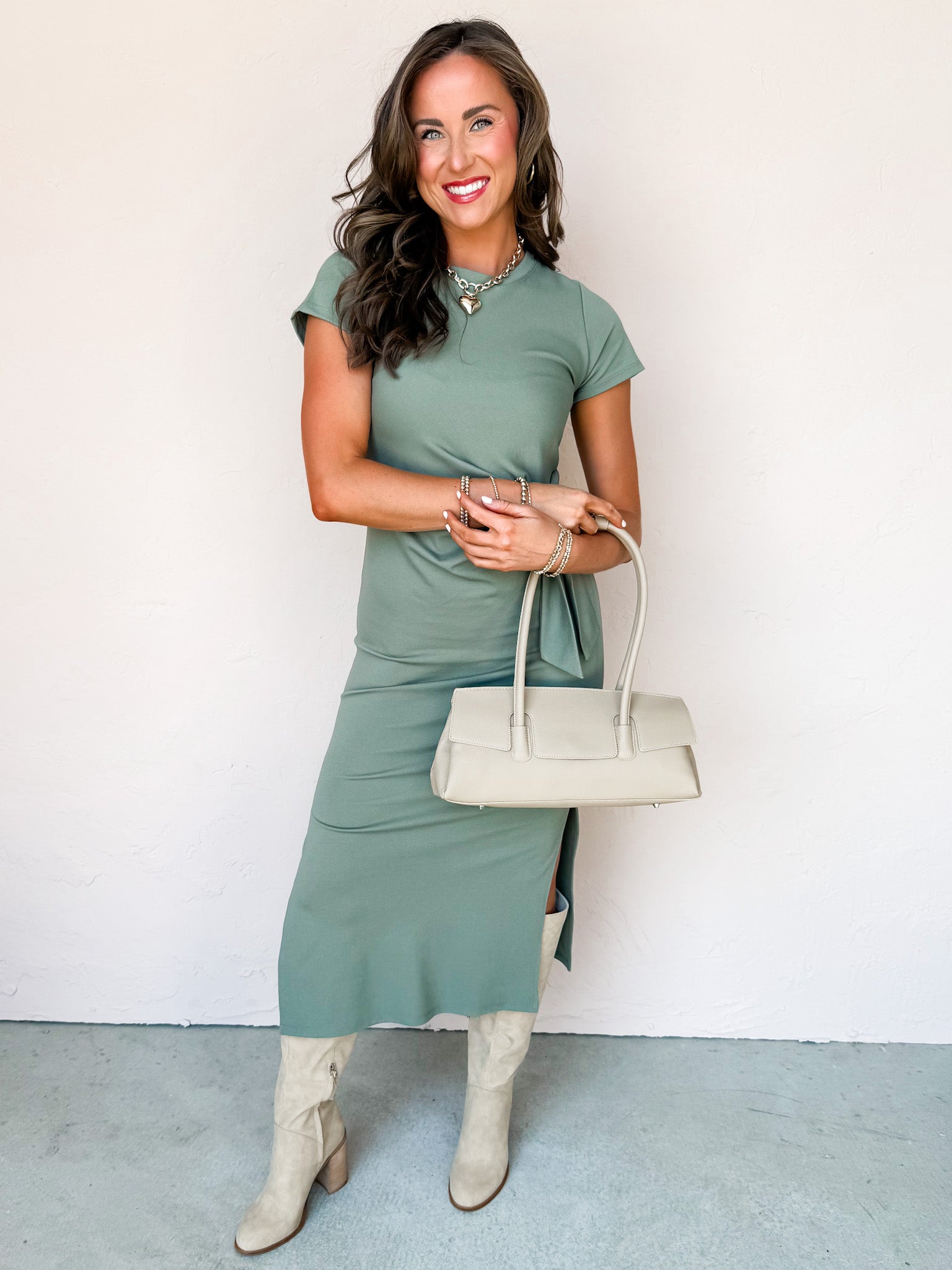 Right On Cue Tie Midi Dress