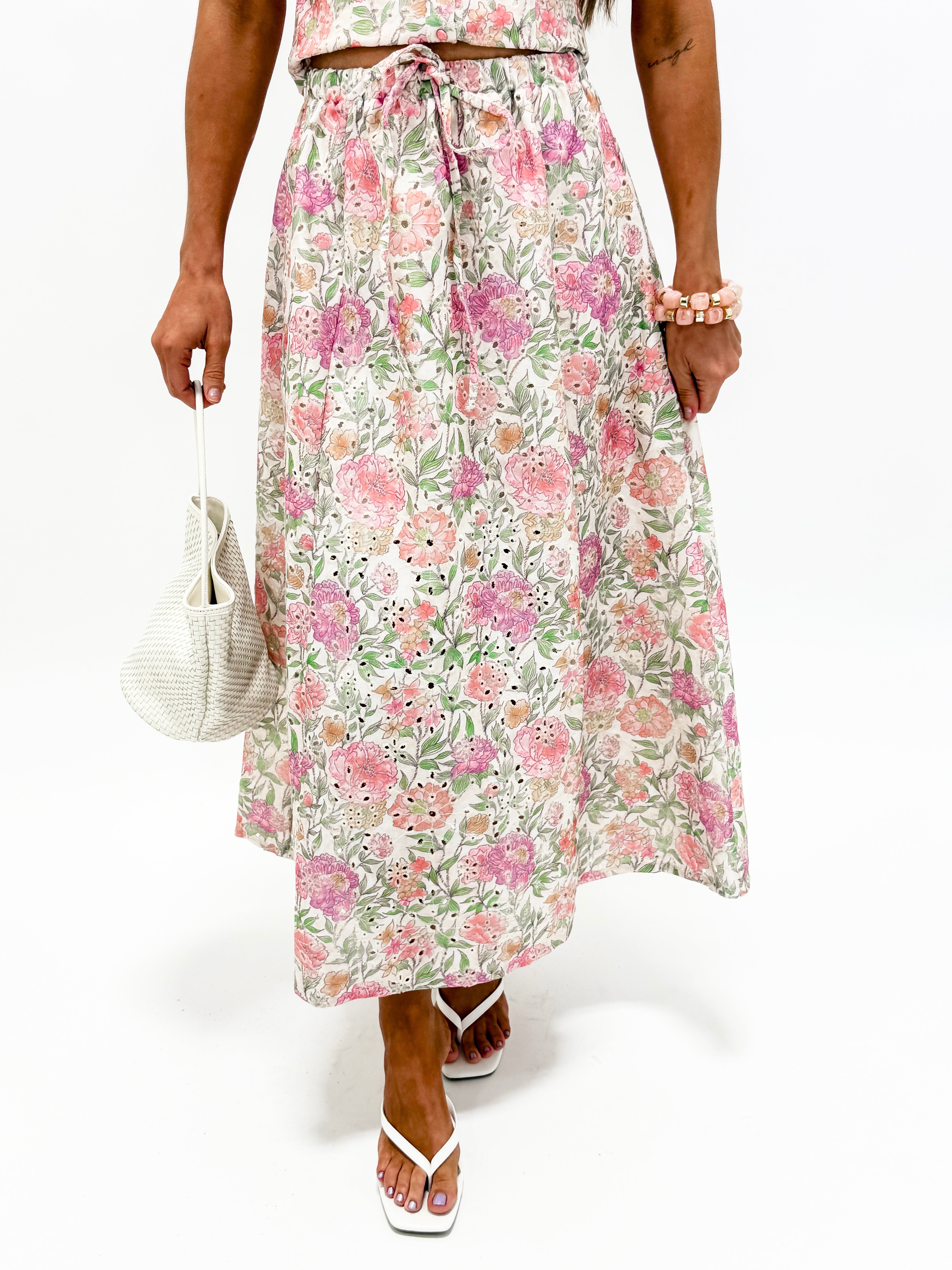 Rochelle Draw String Waist Maxi Skirt