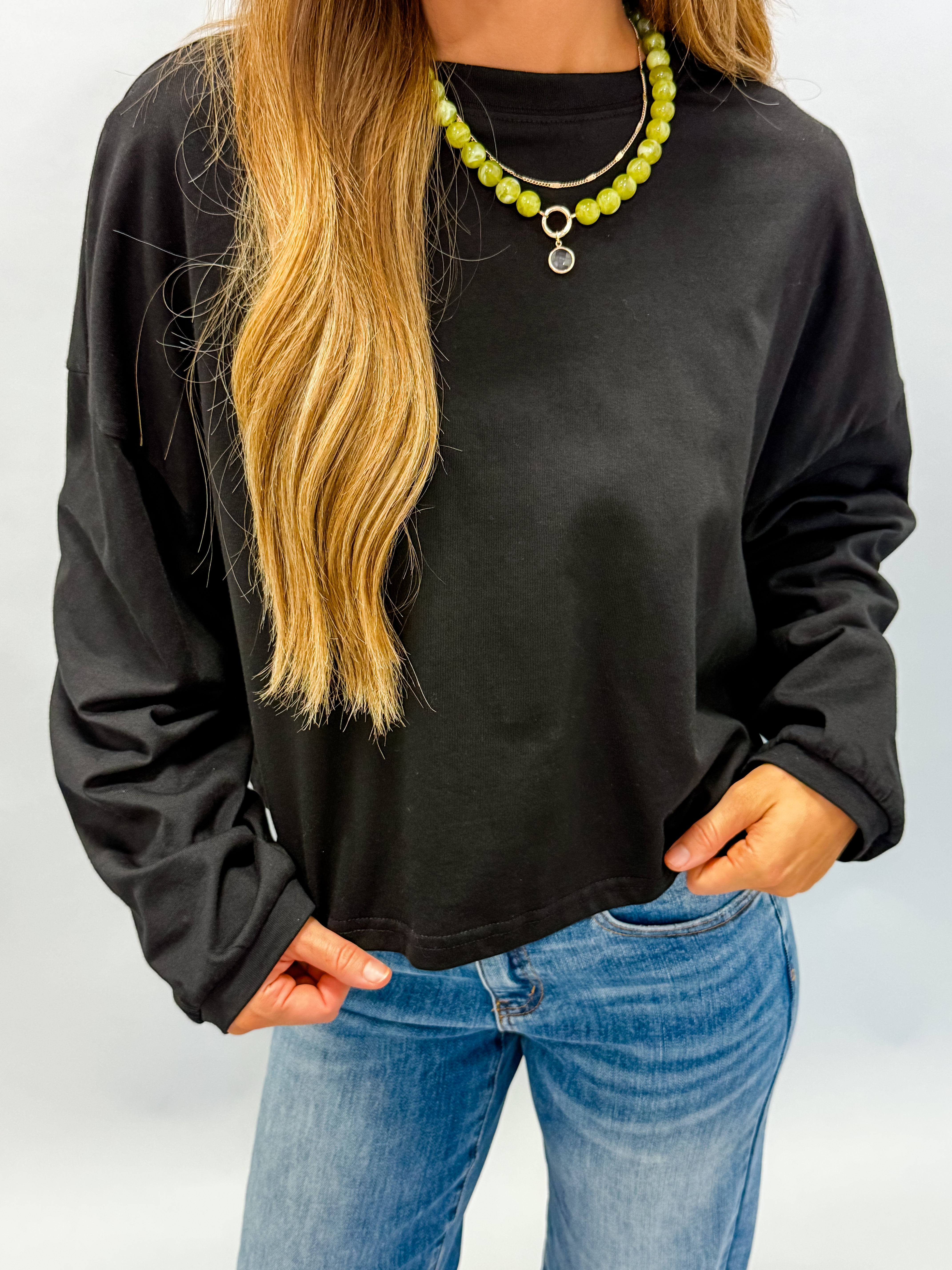Romi Crop Long-Sleeve Tee Shirt