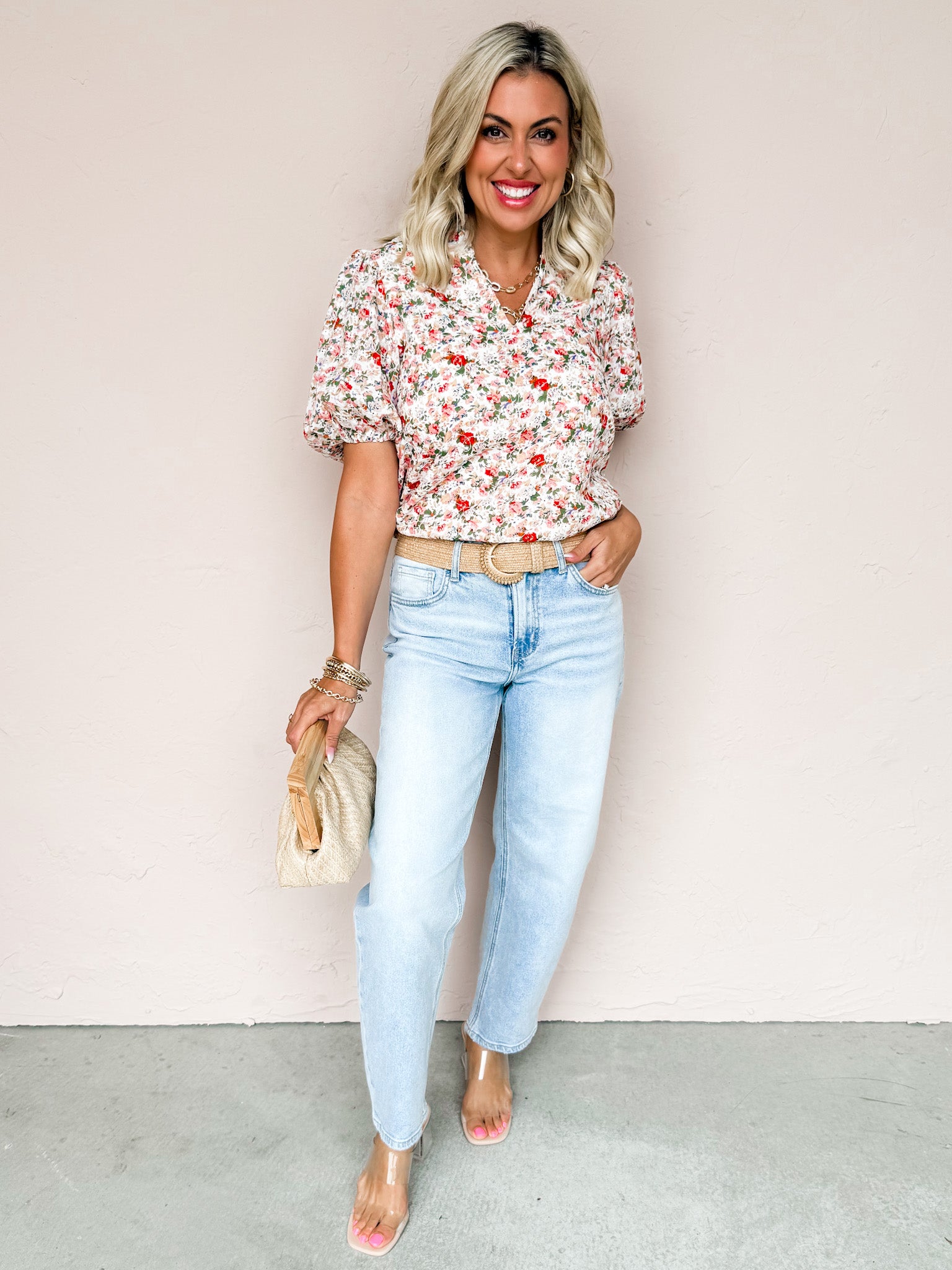Rose Reverie Floral Puff Sleeve Top