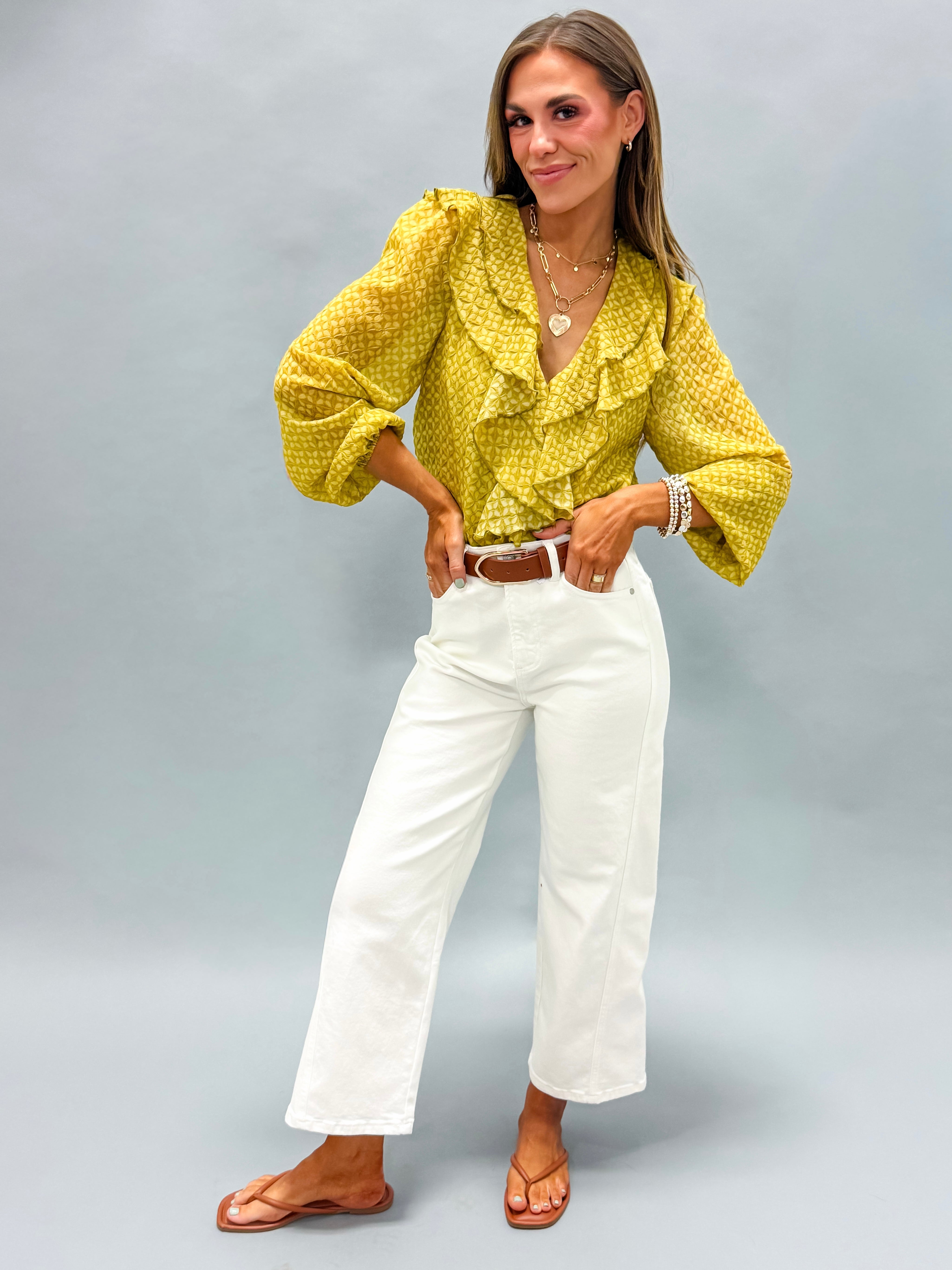 Roux Ruffle Neck Boho Top