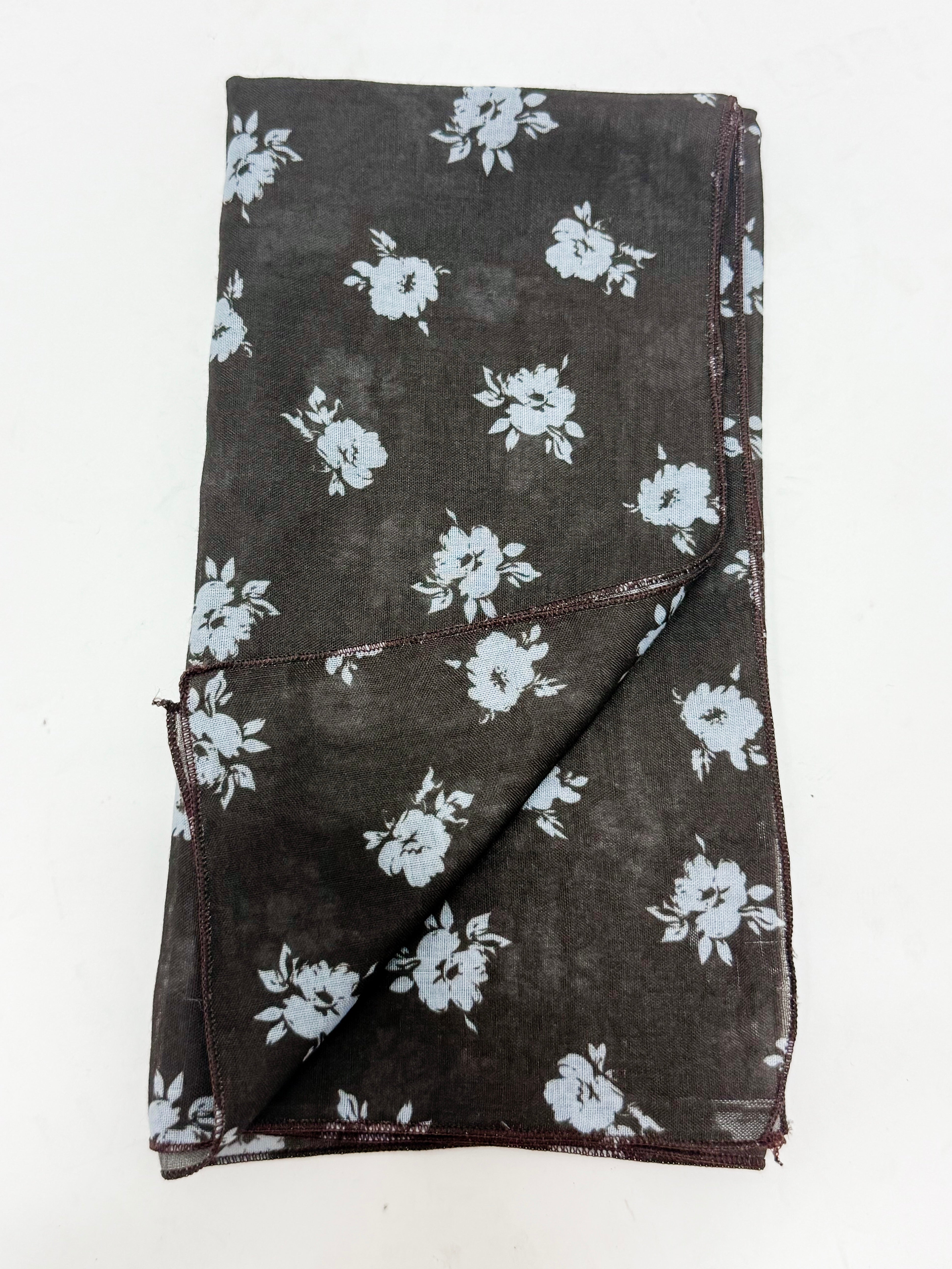 Rya Brown and Blue Floral Scarf