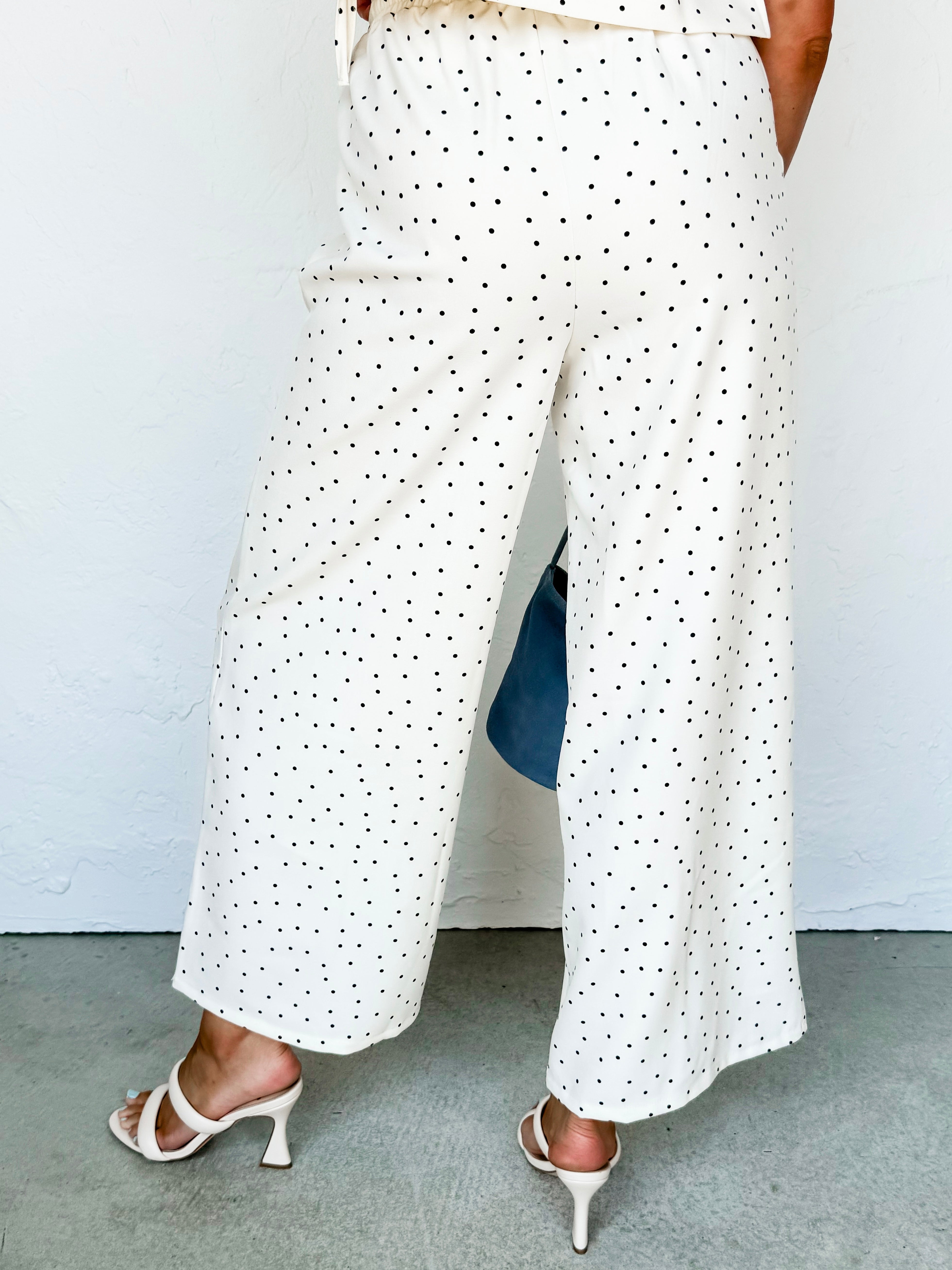 Rylan Polka Dot Elastic Waist Pants