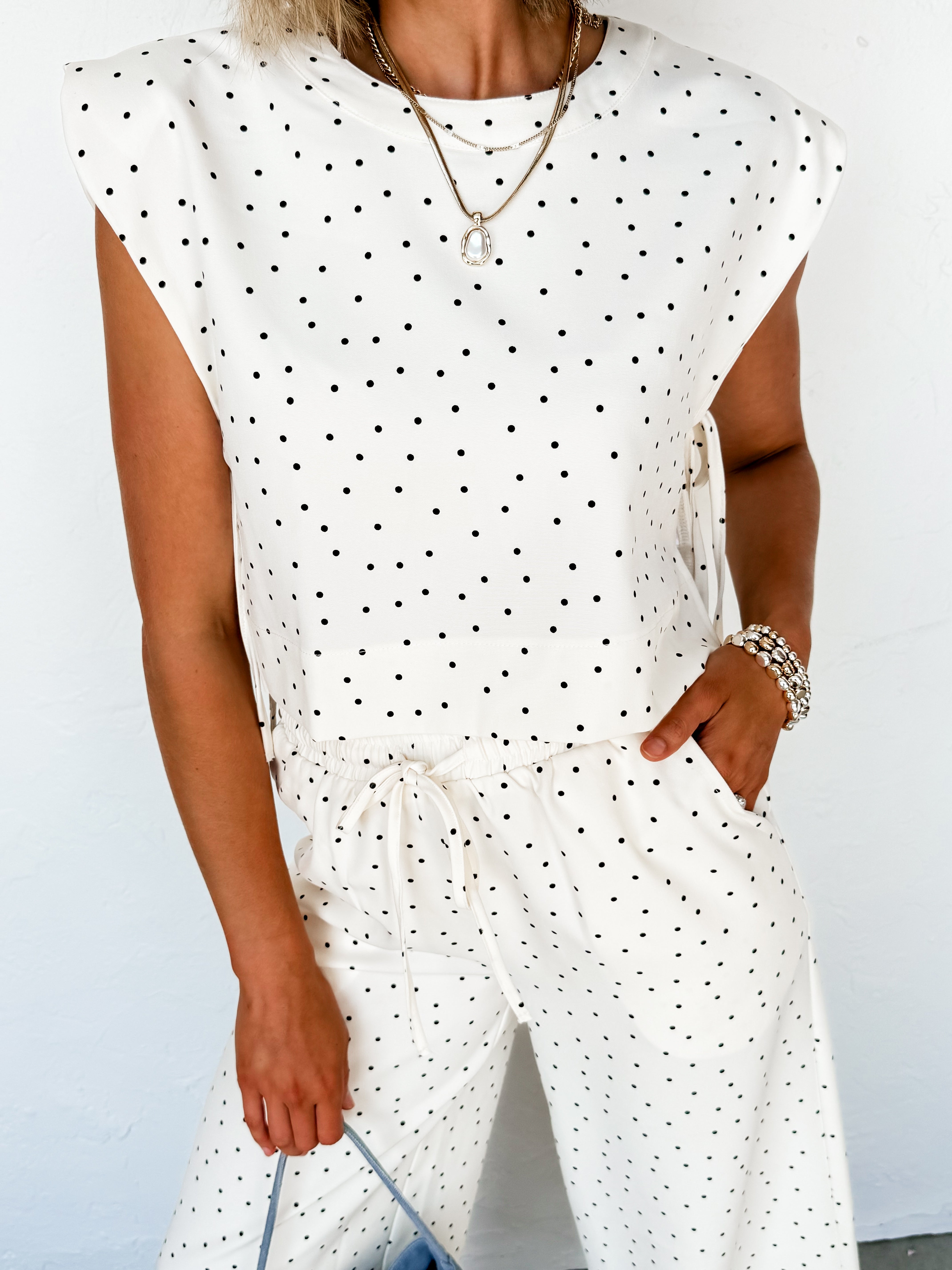 Rylan Polka Dot Side Tie Top