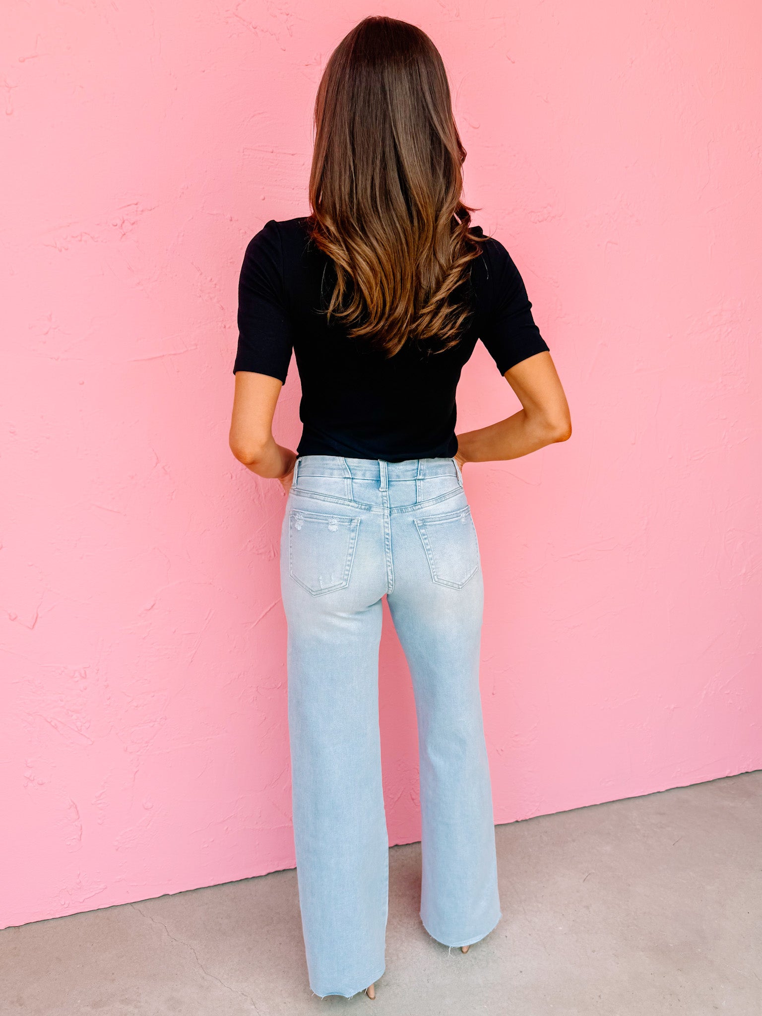 San Jose Wide Leg Jeans-Light Blue