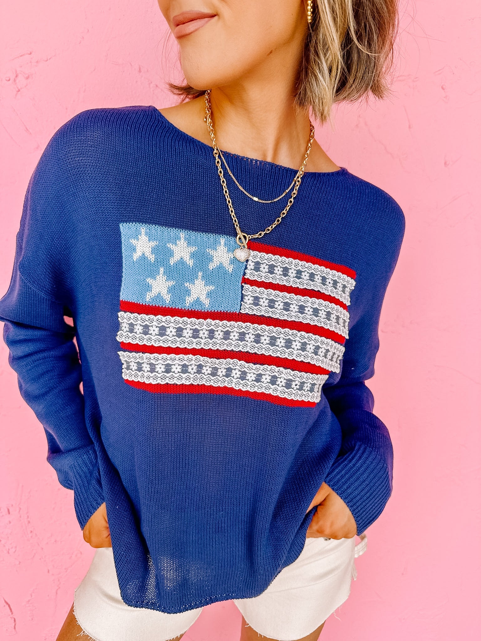 Sandy USA Flag Light Sweater