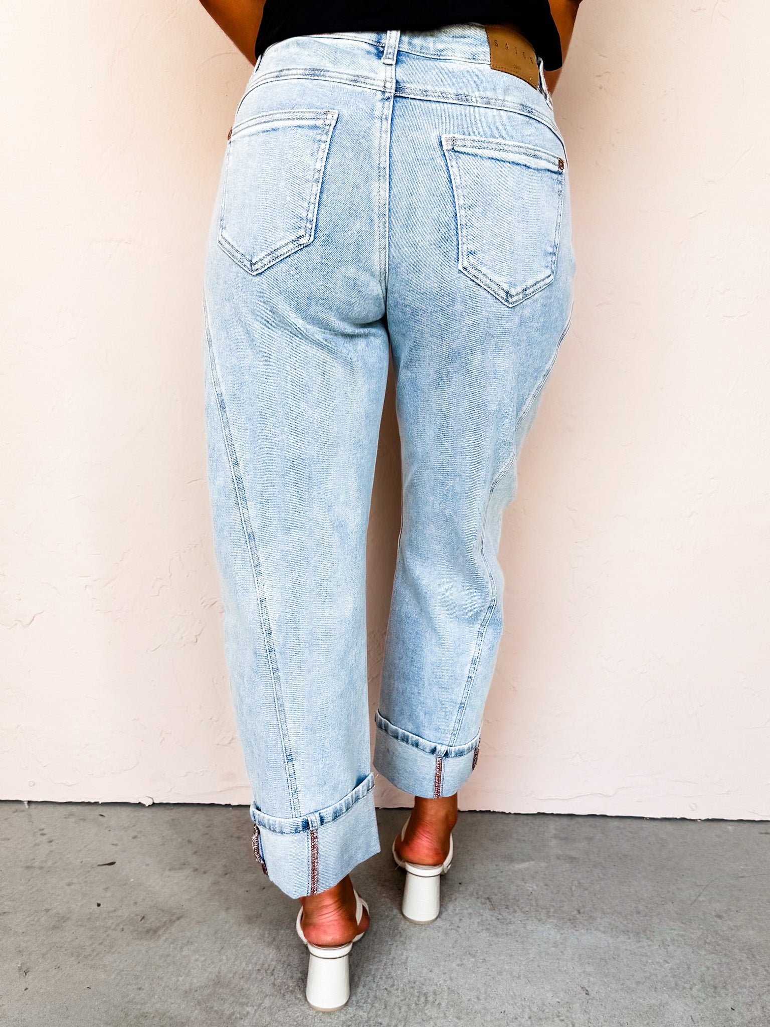 Scottsdale High Rise Barrel Cuff Denim Jeans