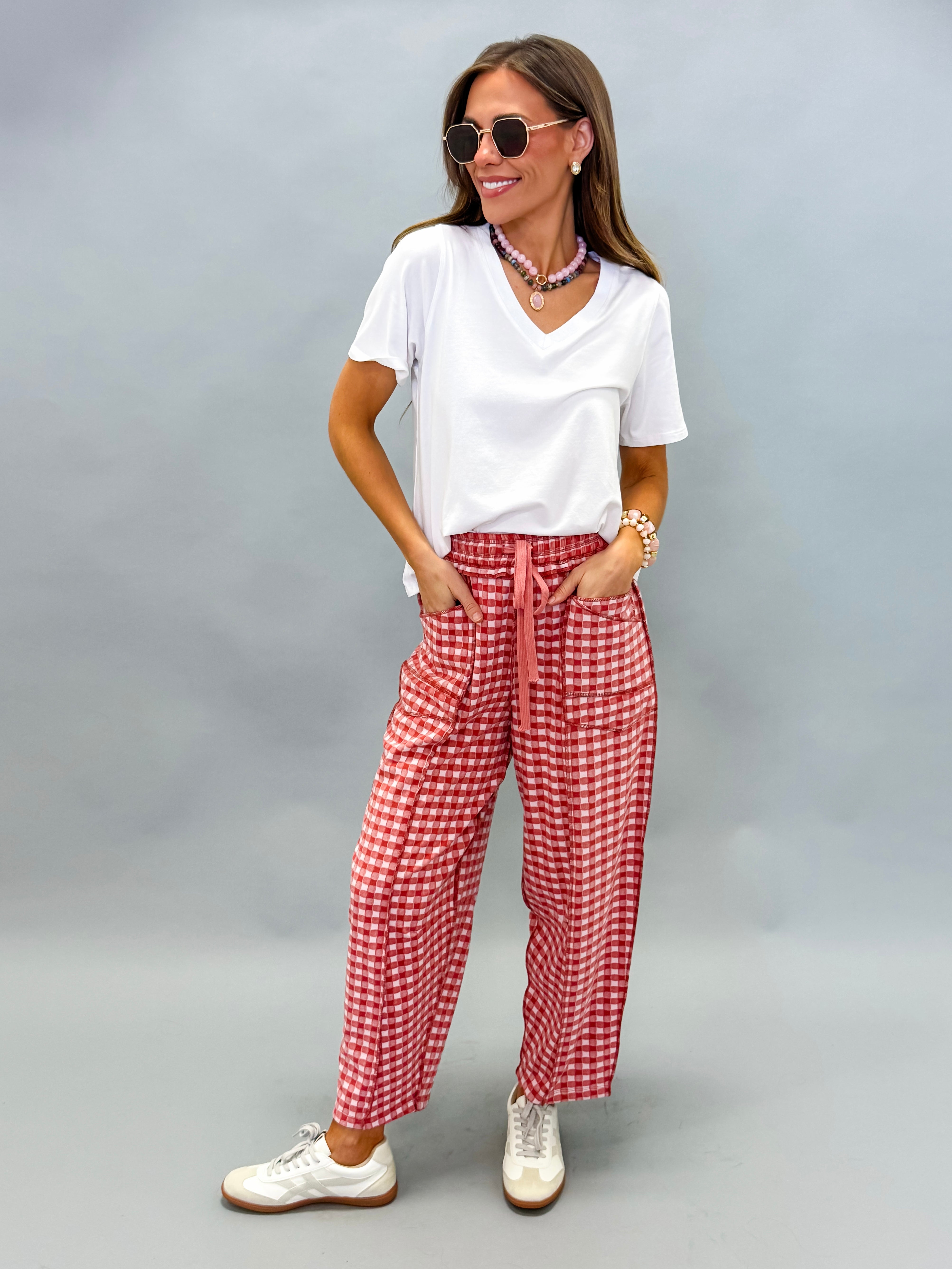 Scout Soft Barrel Utility Knit Pants-Rust Pink