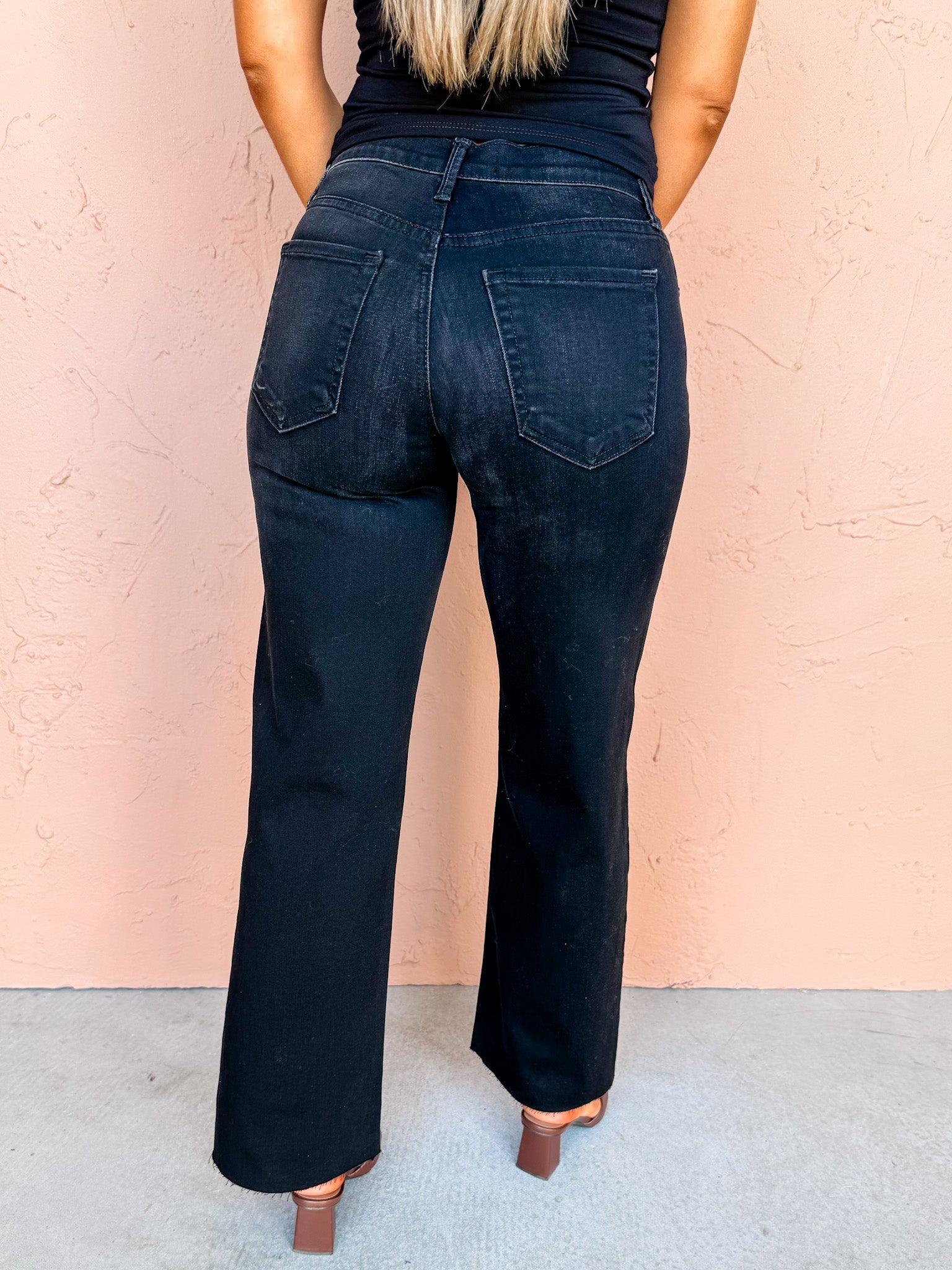 Seattle Straight High Rise Jeans-Black