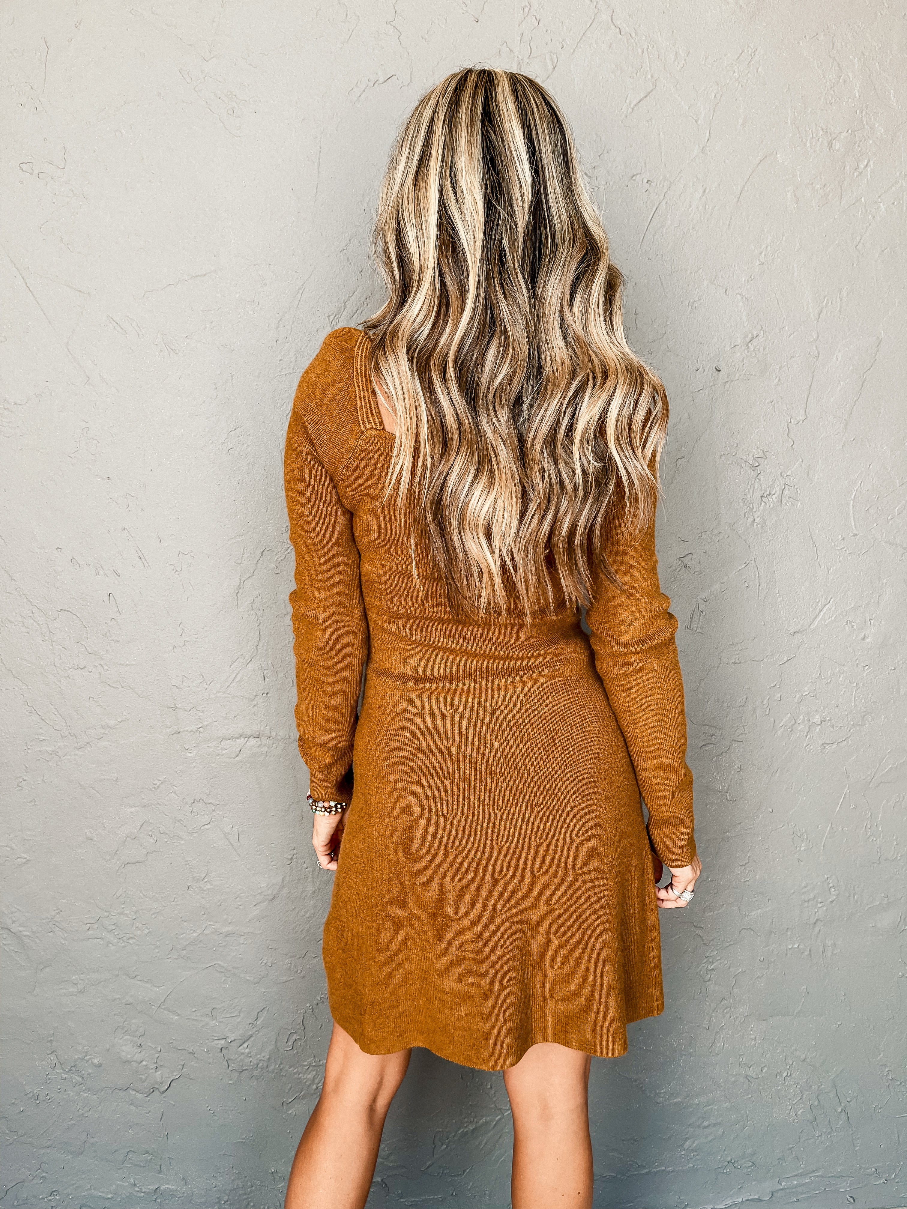 See You Soon Fit And Flare Sweater Dress