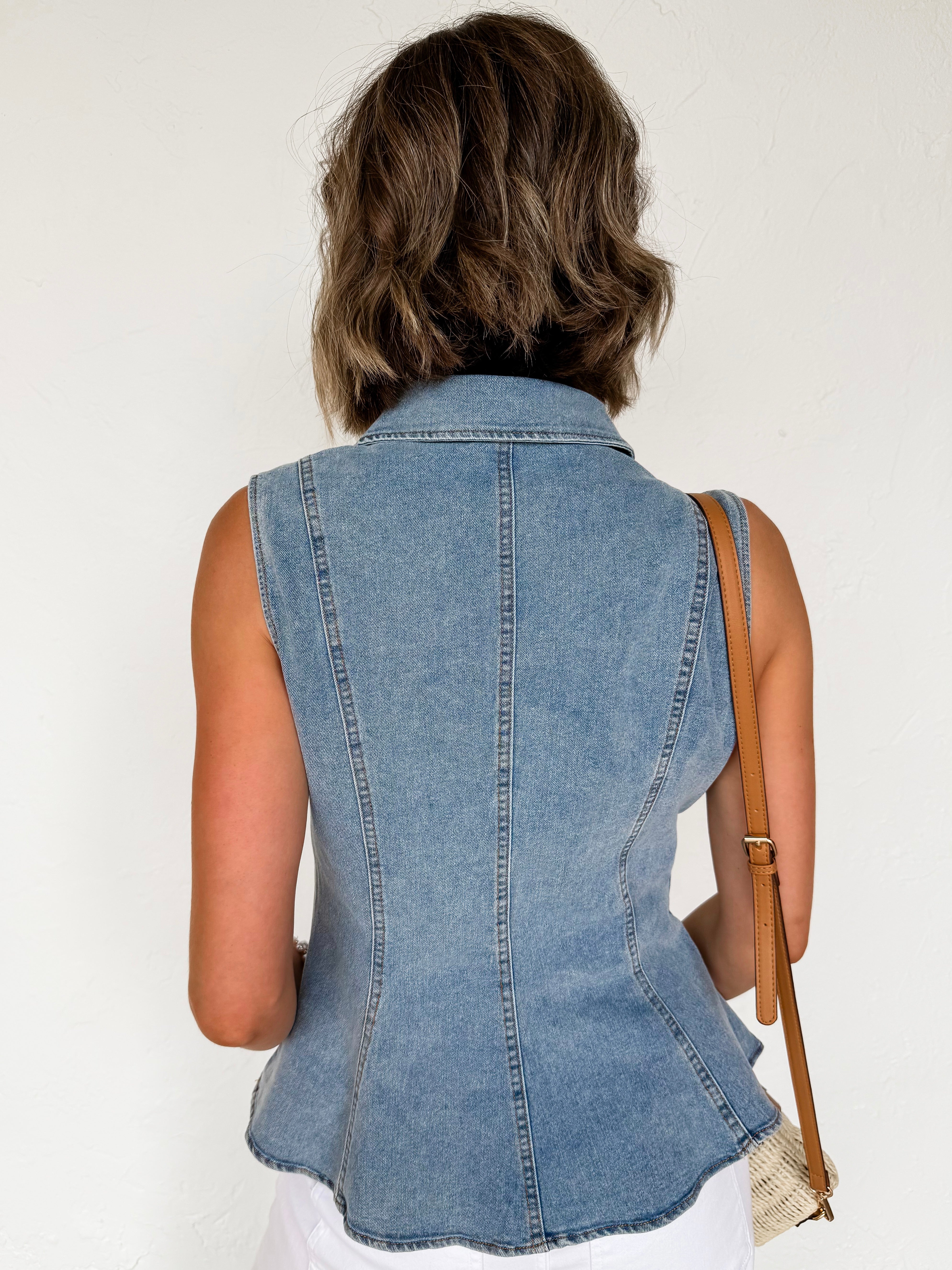 Shay Eyelet Button Accent Top