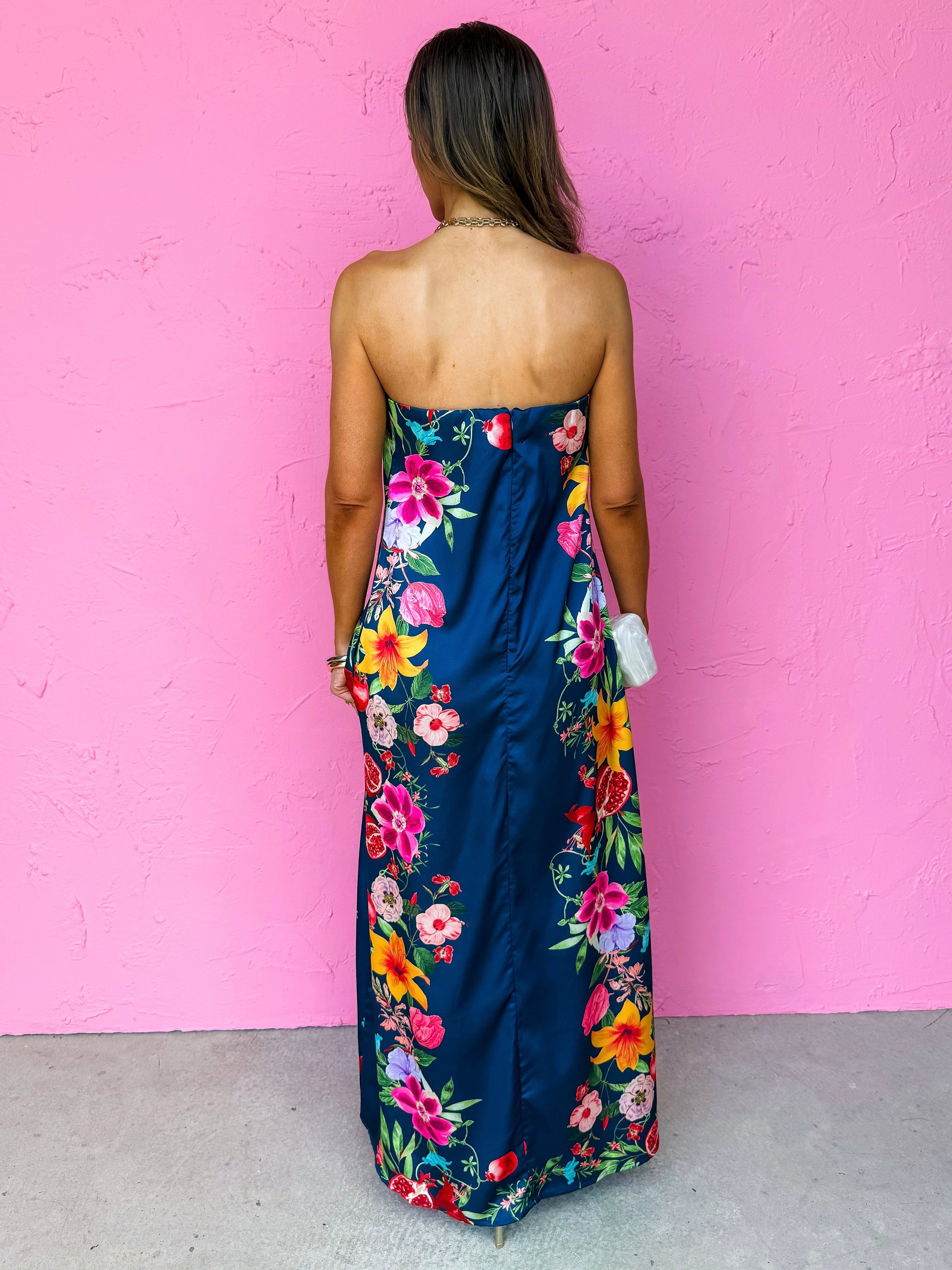 Skye Botanical Strapless Maxi Dress