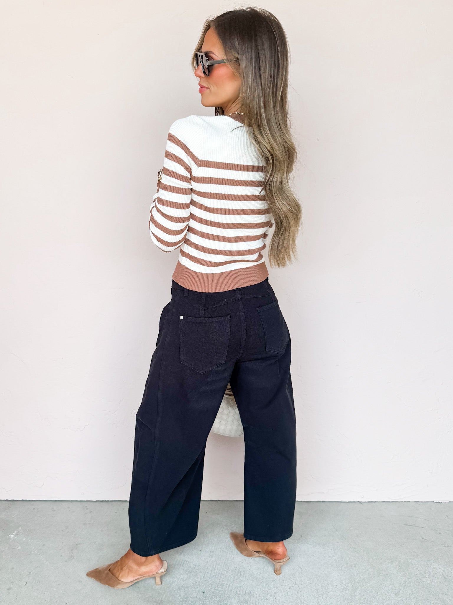 Sable Striped Button Front Cardigan