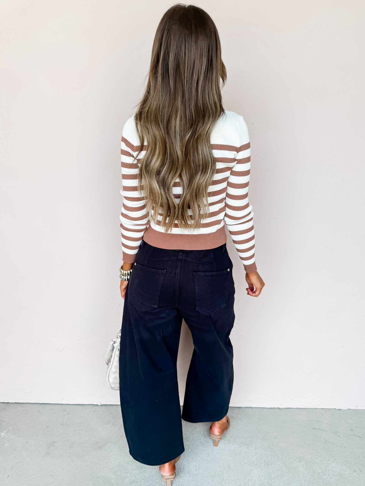 Sable Striped Button Front Cardigan