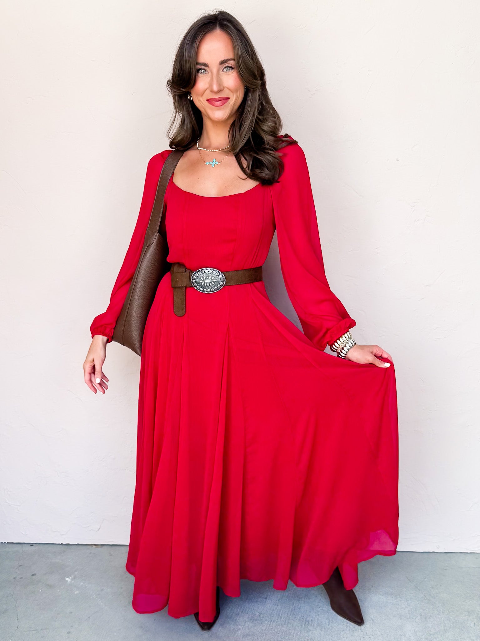 Solid Truth Square Neck Maxi Dress