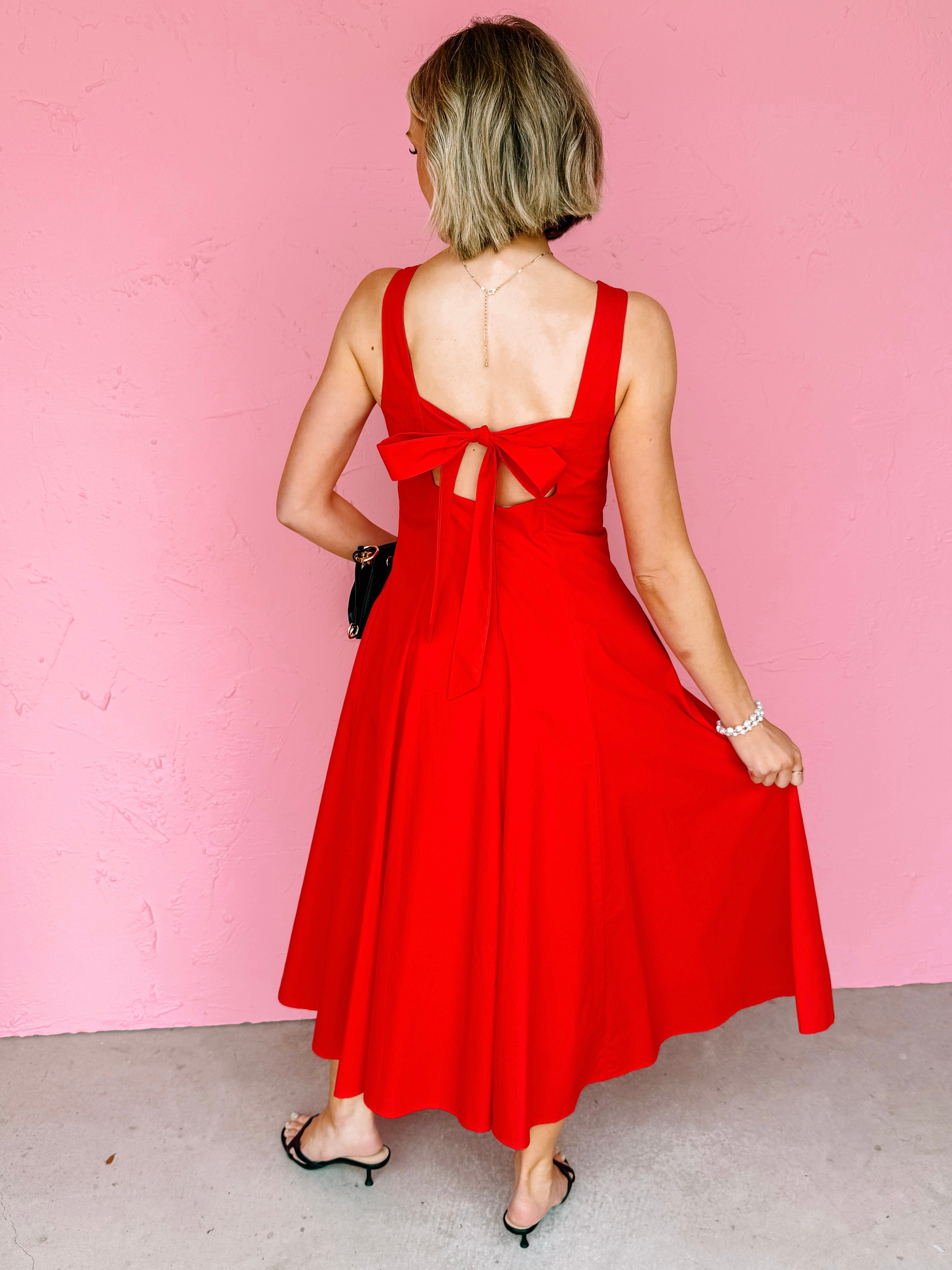 Stephanie Poplin Midi Dress