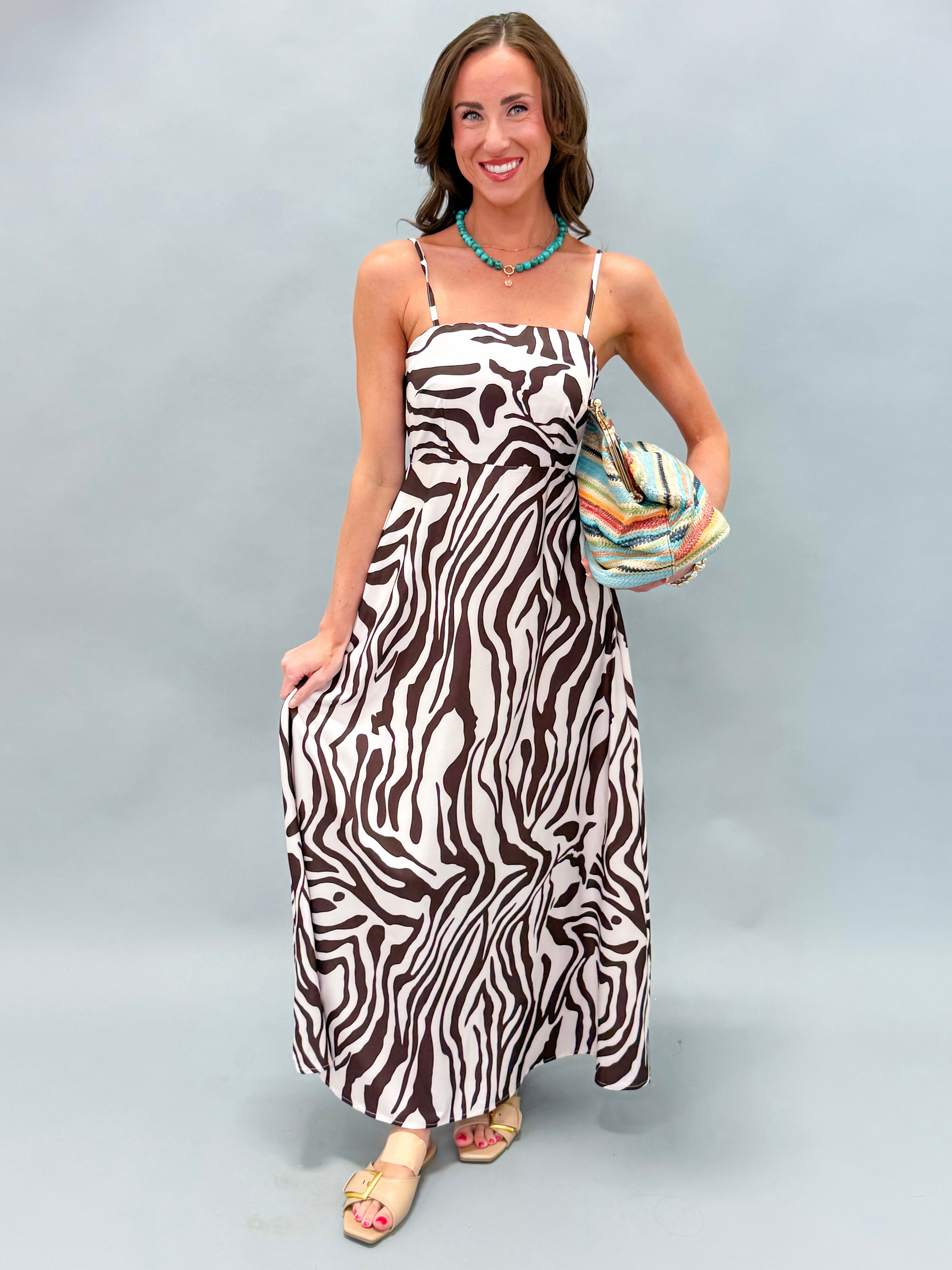Suki Zebra Print Maxi Dress