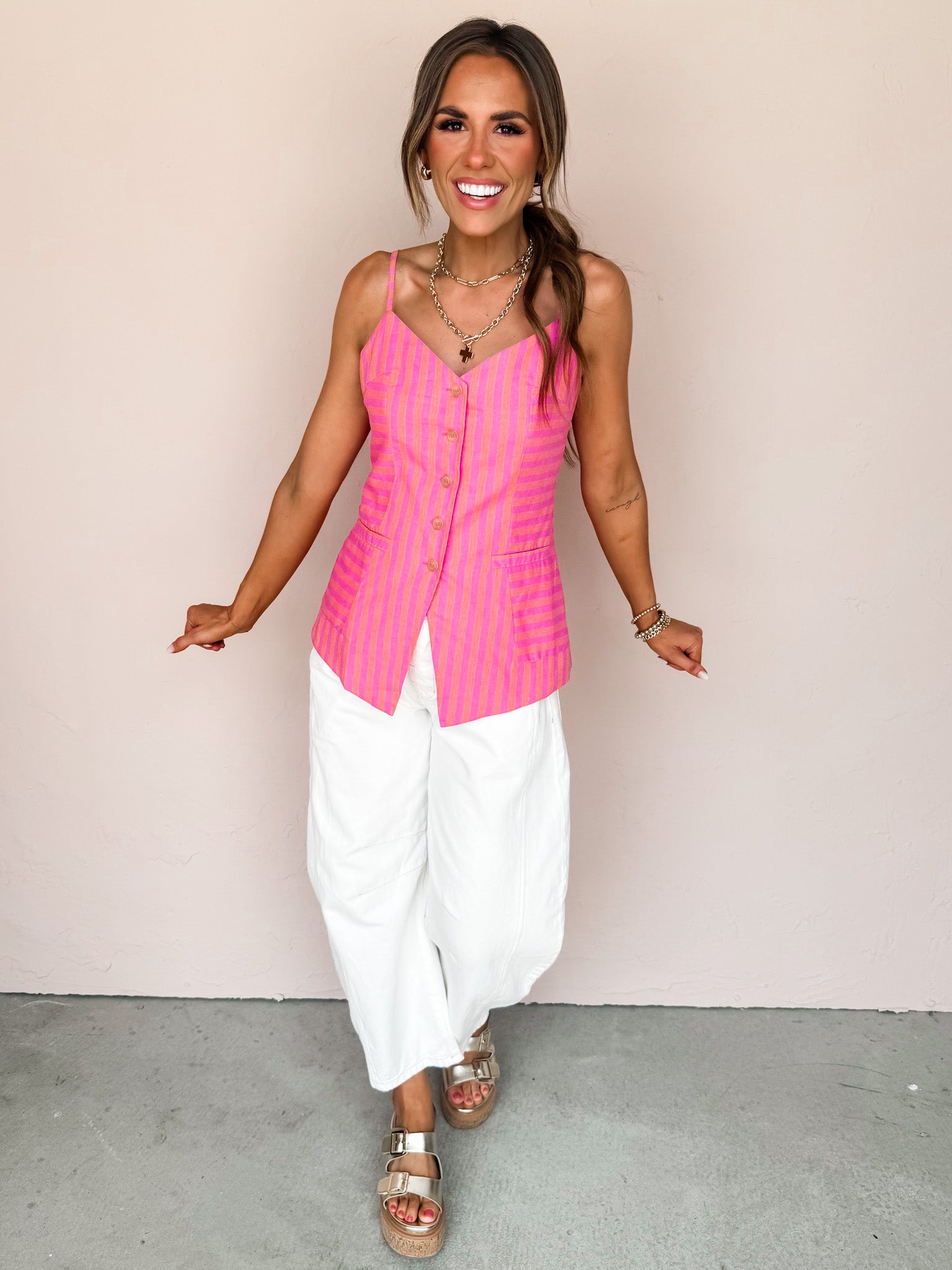Summer Punch Striped Sleeveless Top
