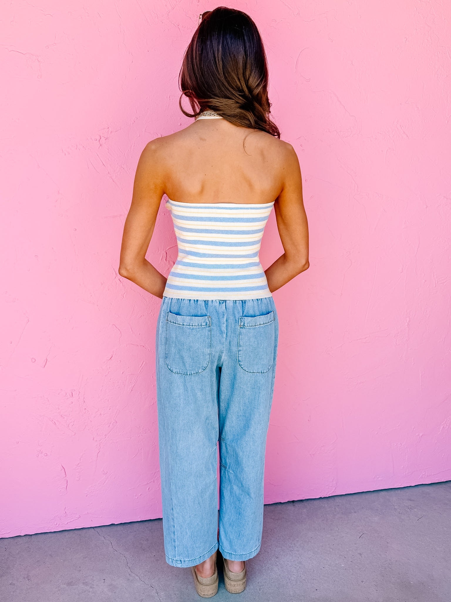 Sunny Stripe Knit Halter Top